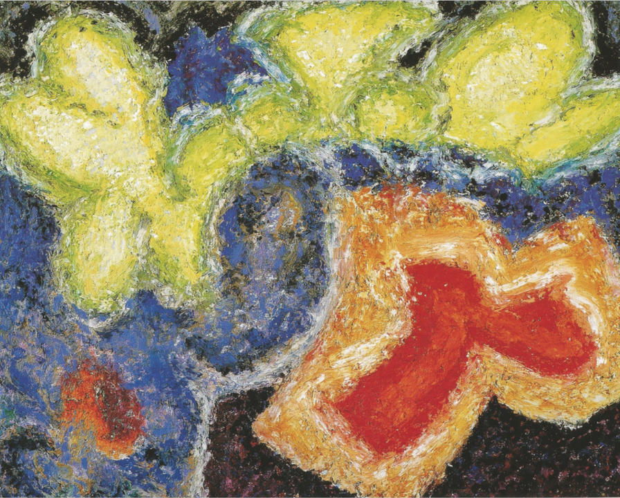 Vigil: Morning Aura #3, Acrylic, gels, oil stick on gesso board, 12" x 16", 2000