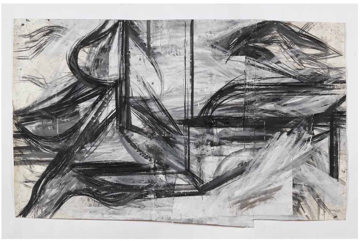 Peter Hoss Forms (191), mixed media on paper 37.5” x 62” 2008