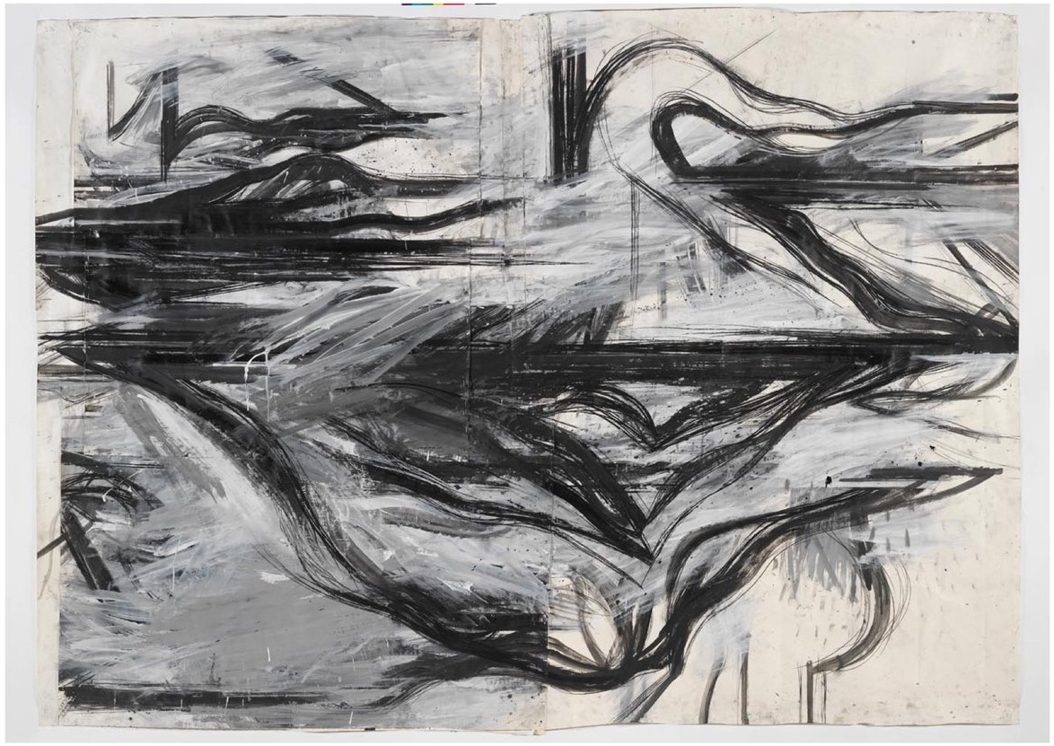 Peter Hoss Landscape (190), mixed media on paper 5’ x 7’, 2008