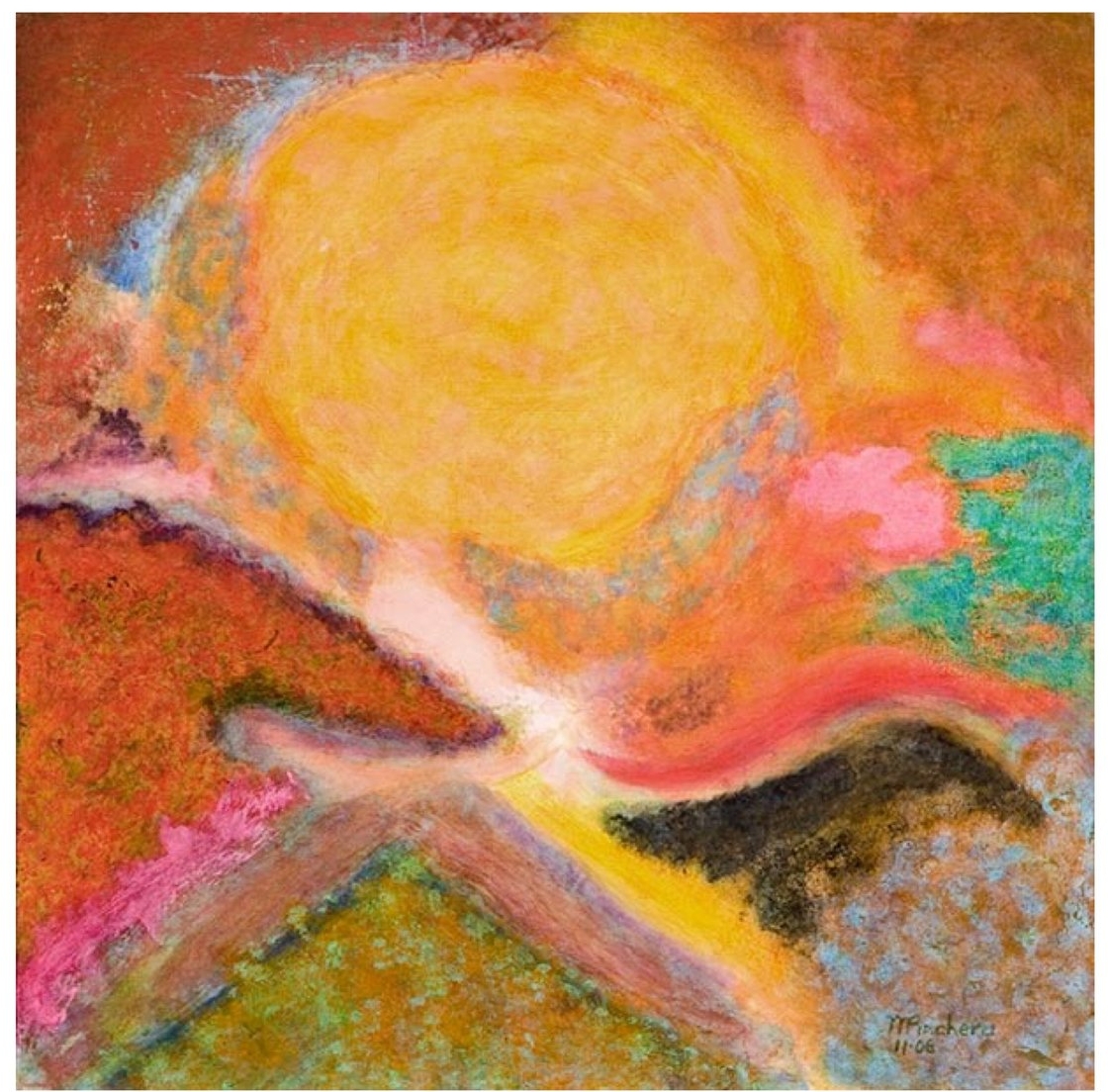 Michael Pinchera Birthing, acrylic on board, 24” x 24”, 2007