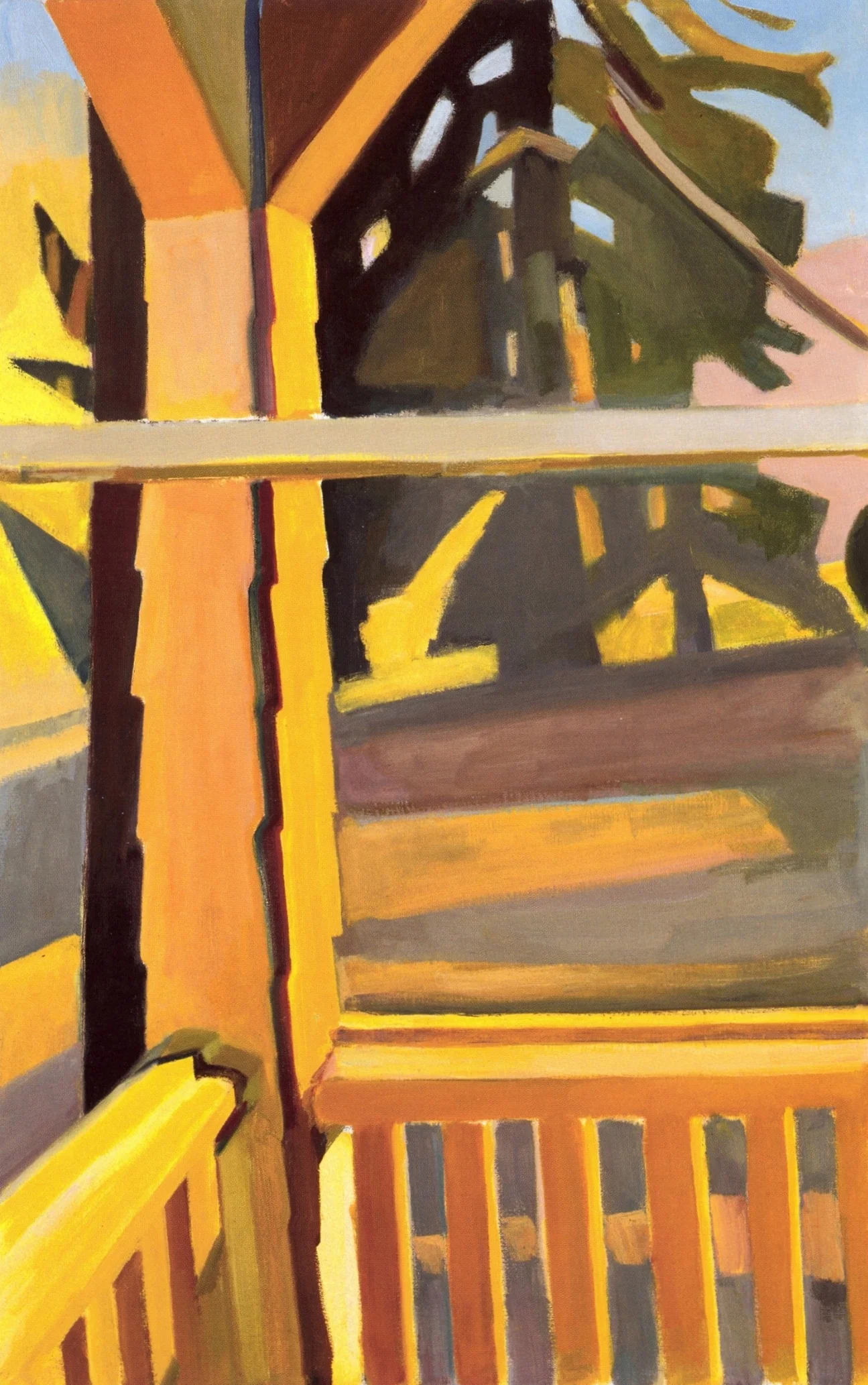 Martha Armstrong Porch Post - Winter Sun , Oil on canvas, 25’’ x 40’’, 2004