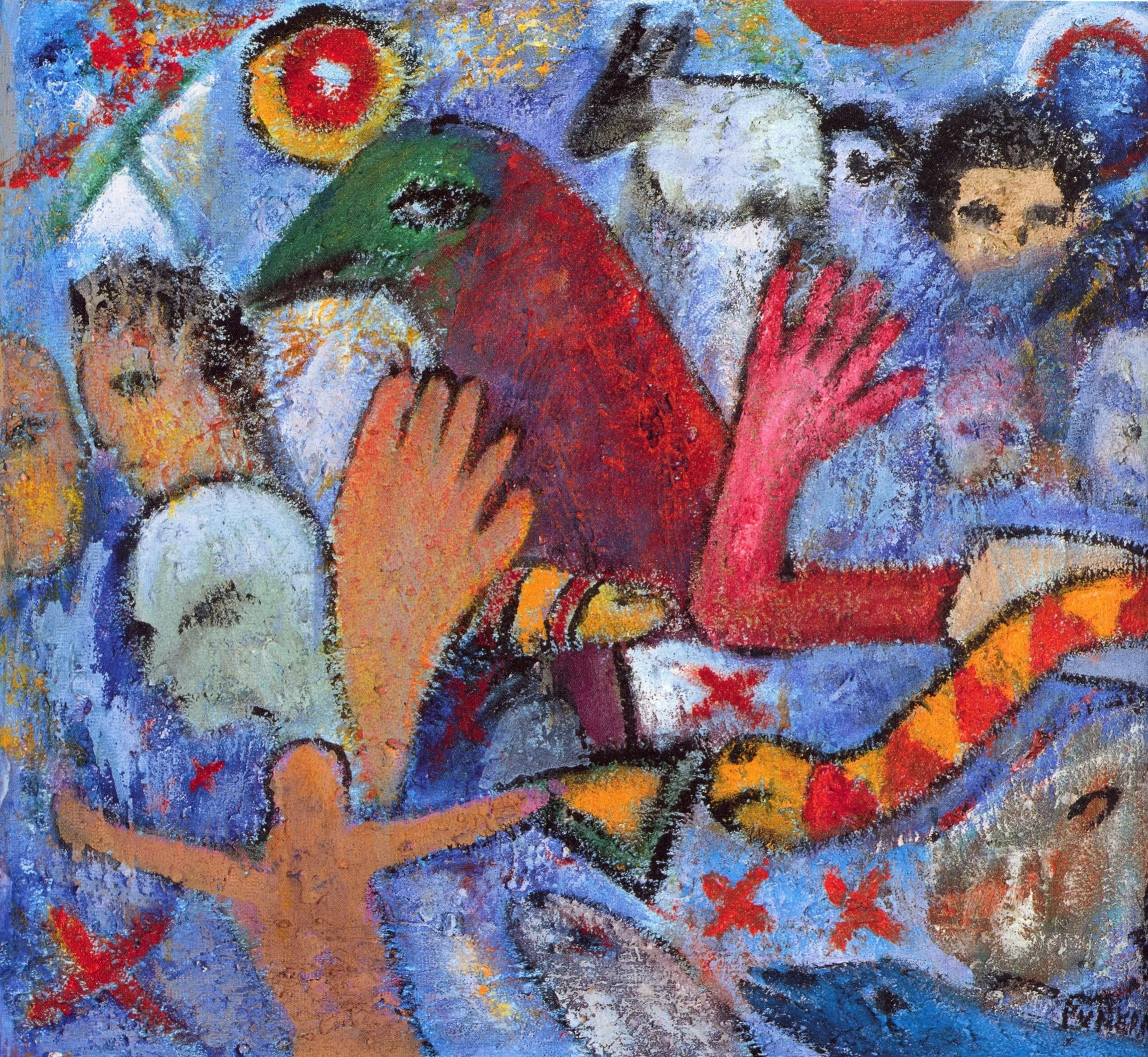 Florence Putterman Allusive Metaphors , Acrylic, sand on wood, 18’’ x 20’’, 2003