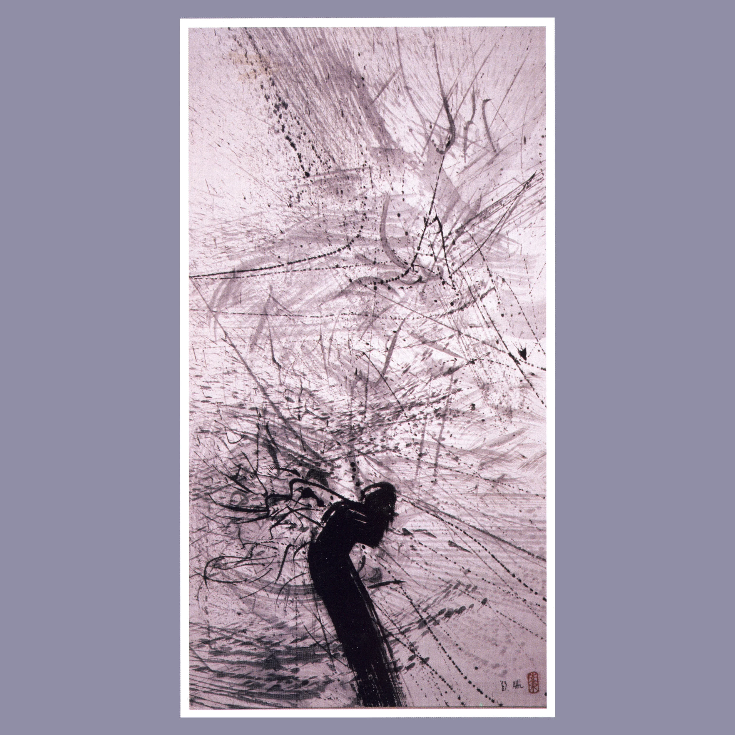 Broken Branch into the Rain Ink on rice paper, 50’’ x 28’’, 1963