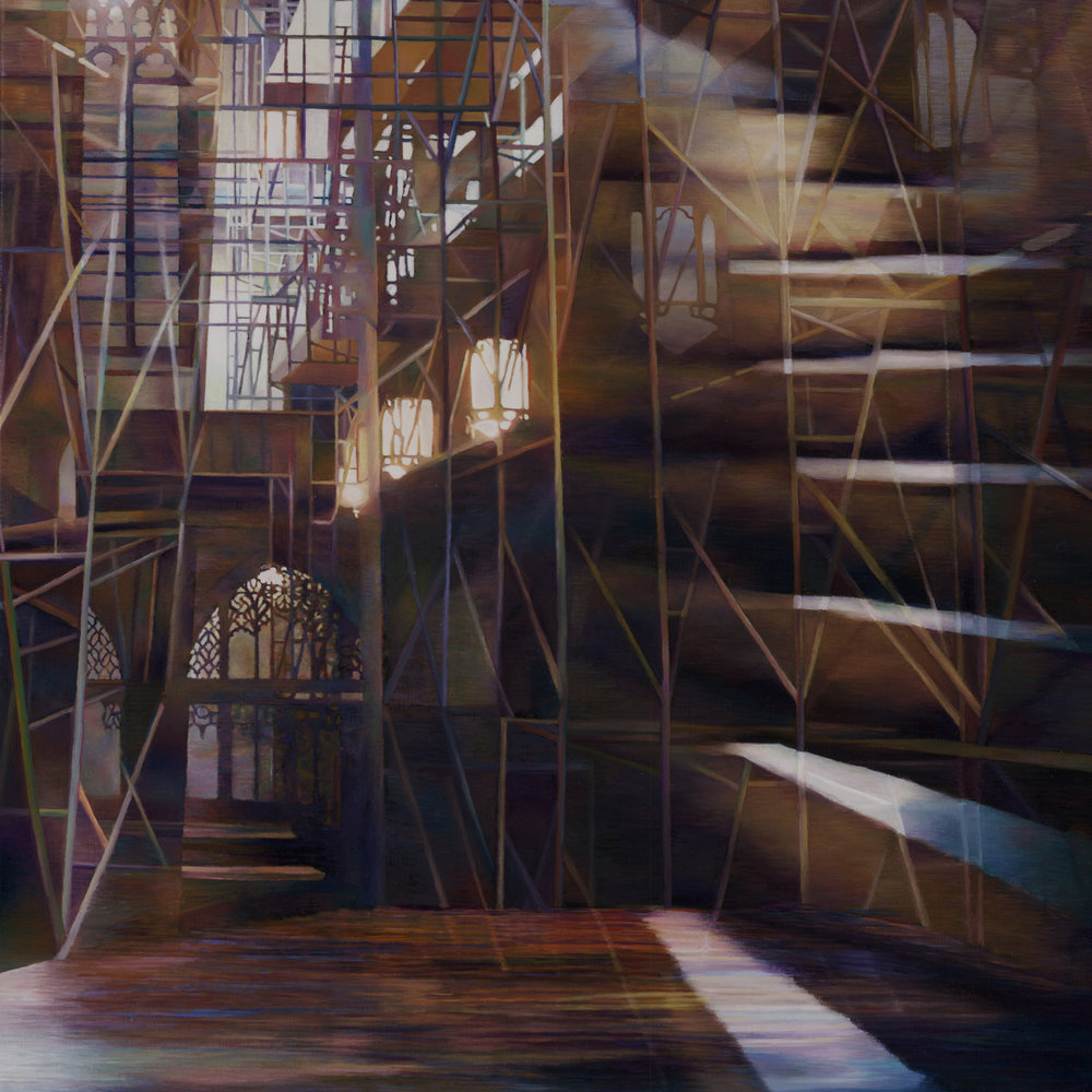    Illuminated Staircase    2014, Oil on canvas, 20" x 20" 