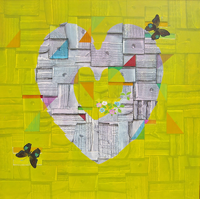   Heart    2016, Oil and tempera, 36" x 36" 