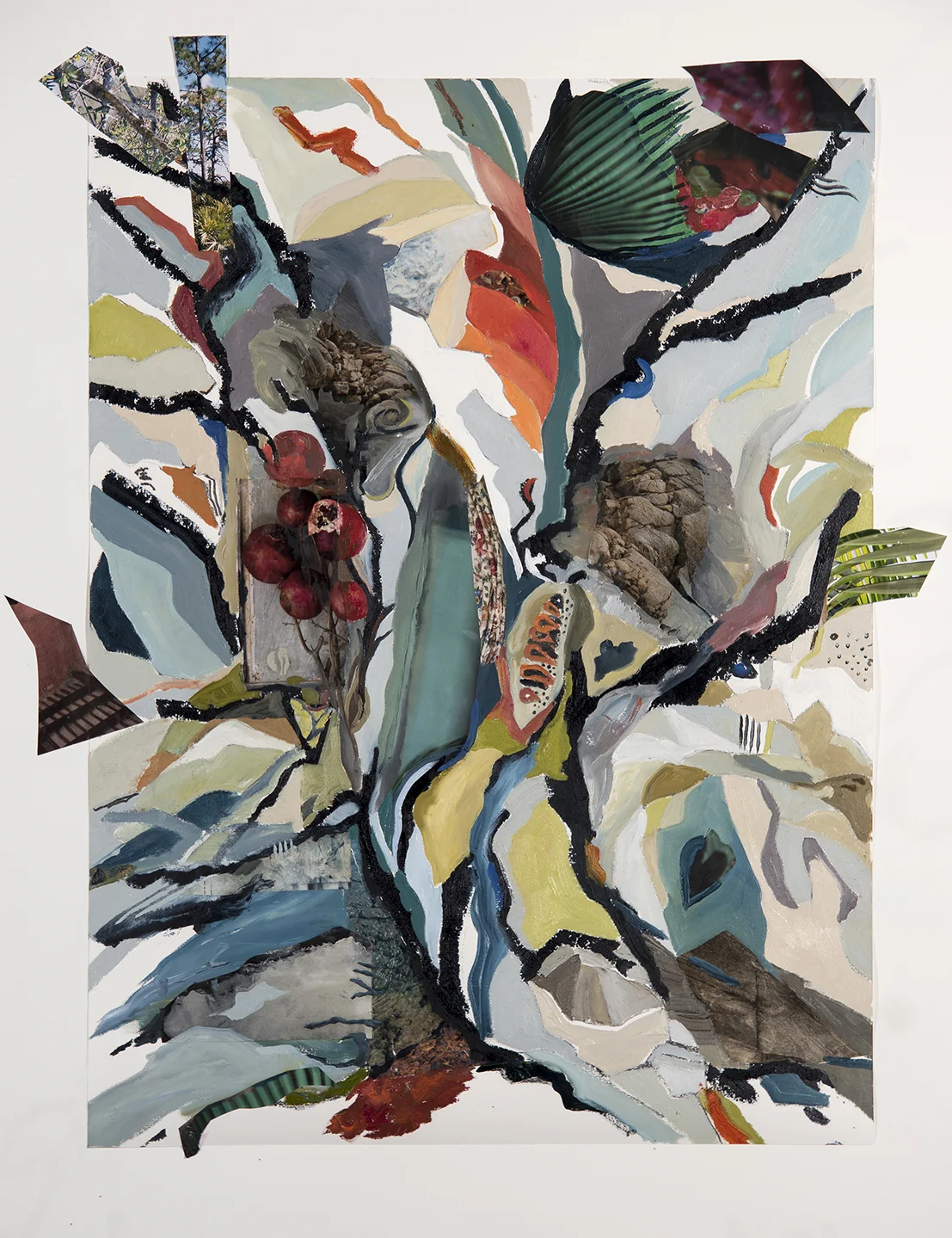 The Hidden Secrets of Trees IV , 2018, Mixed Media Collage on Paper, 43" x 35"