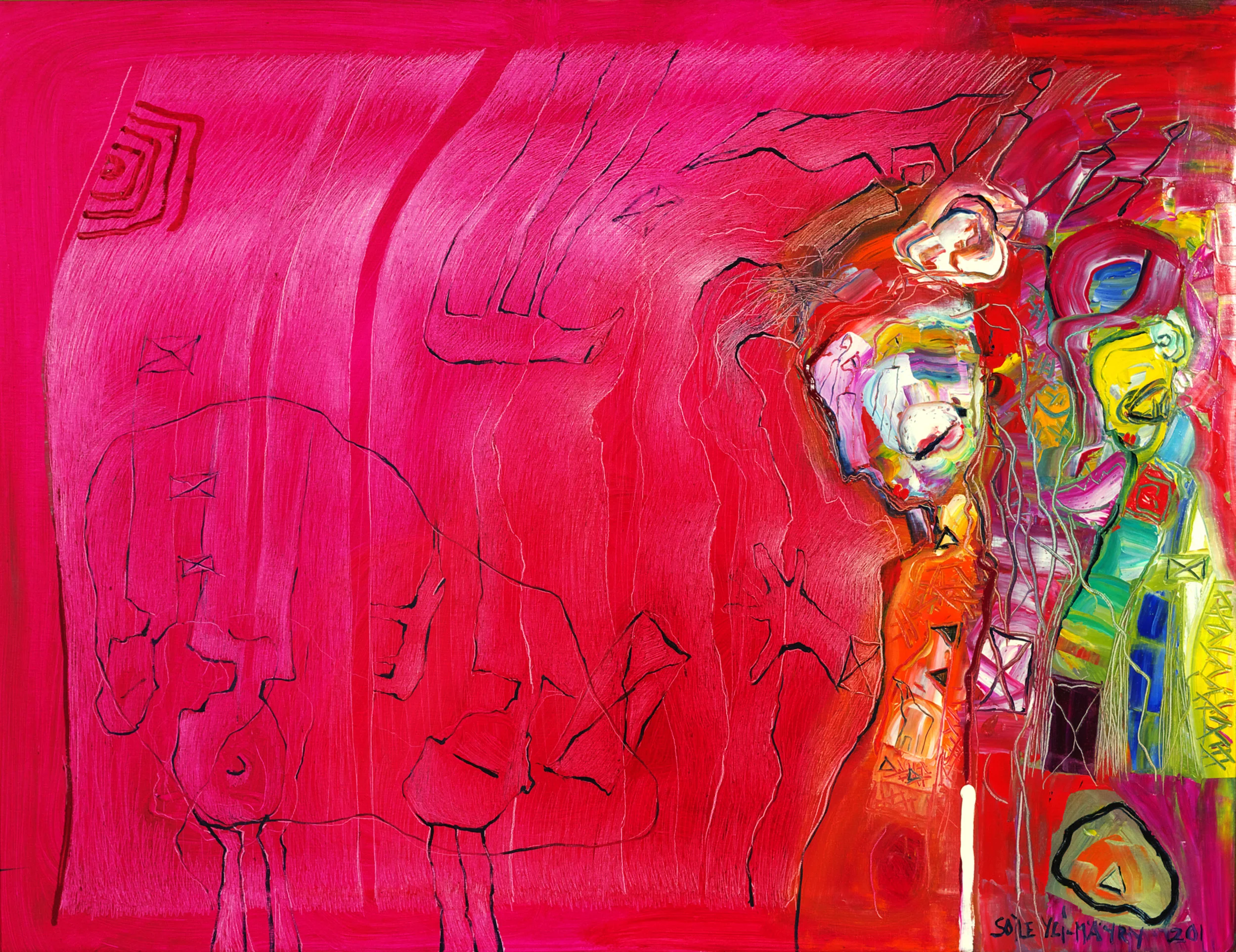 Life in Glass Cabinet, 2015, Oil on Canvas, 39”x 51”