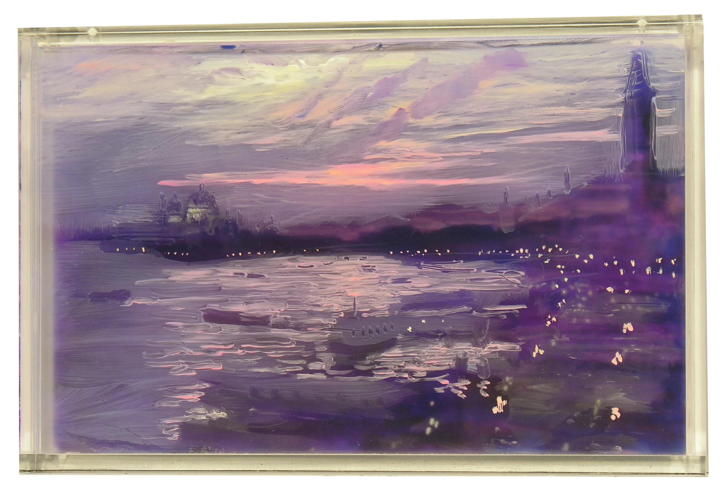 Venice, Dusks by Martin Weinstein Acrylic on Acrylic Sheet, 10” x 16”, 2018