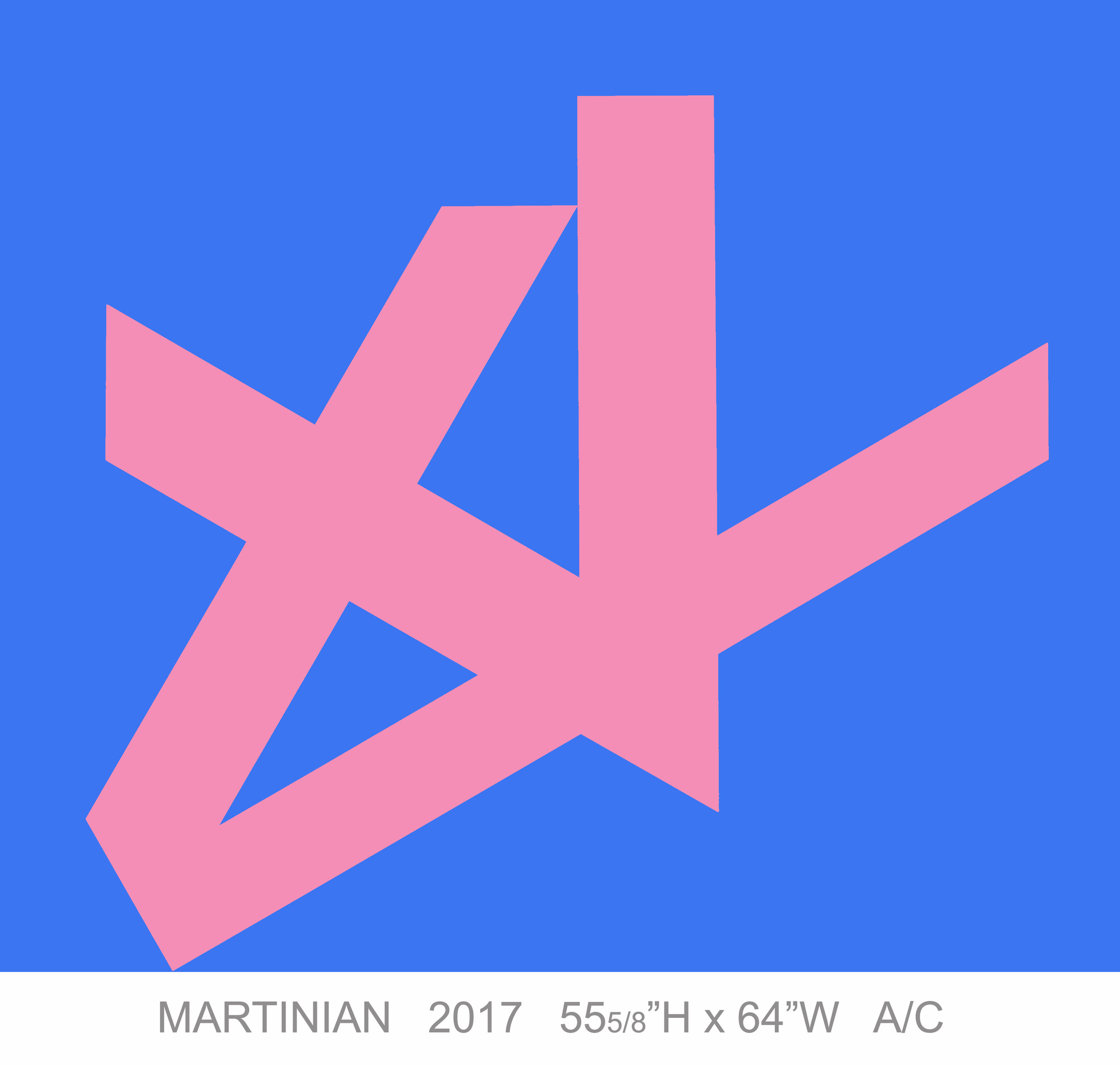 Martinian, 2017, Acrylic on Canvas, 55 5/8" x 64"