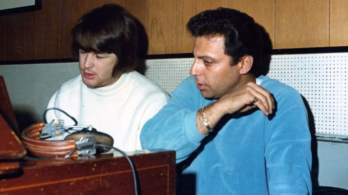“Pet Sounds” recording…BRIAN WILSON with HAL BLAINE…BRIAN couldn’t get THE BEACH BOYS to play what was in his head…THE WRECKING CREW could & did.