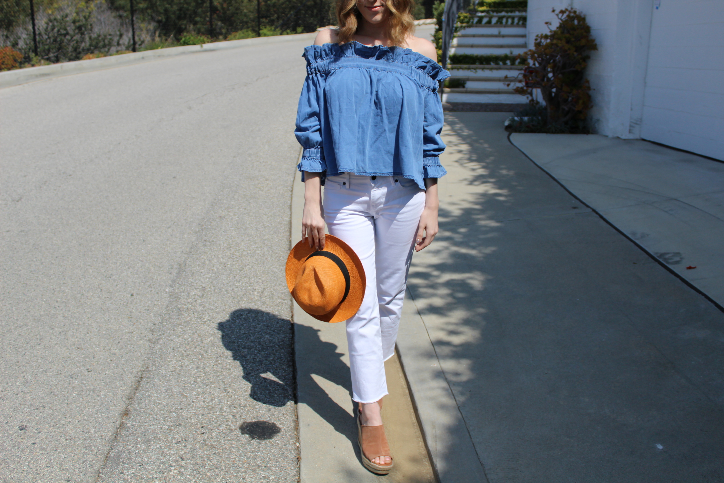 Don't forget to add a cute panama hat like this orange one which I actually did get in Panama, to complete your look! 