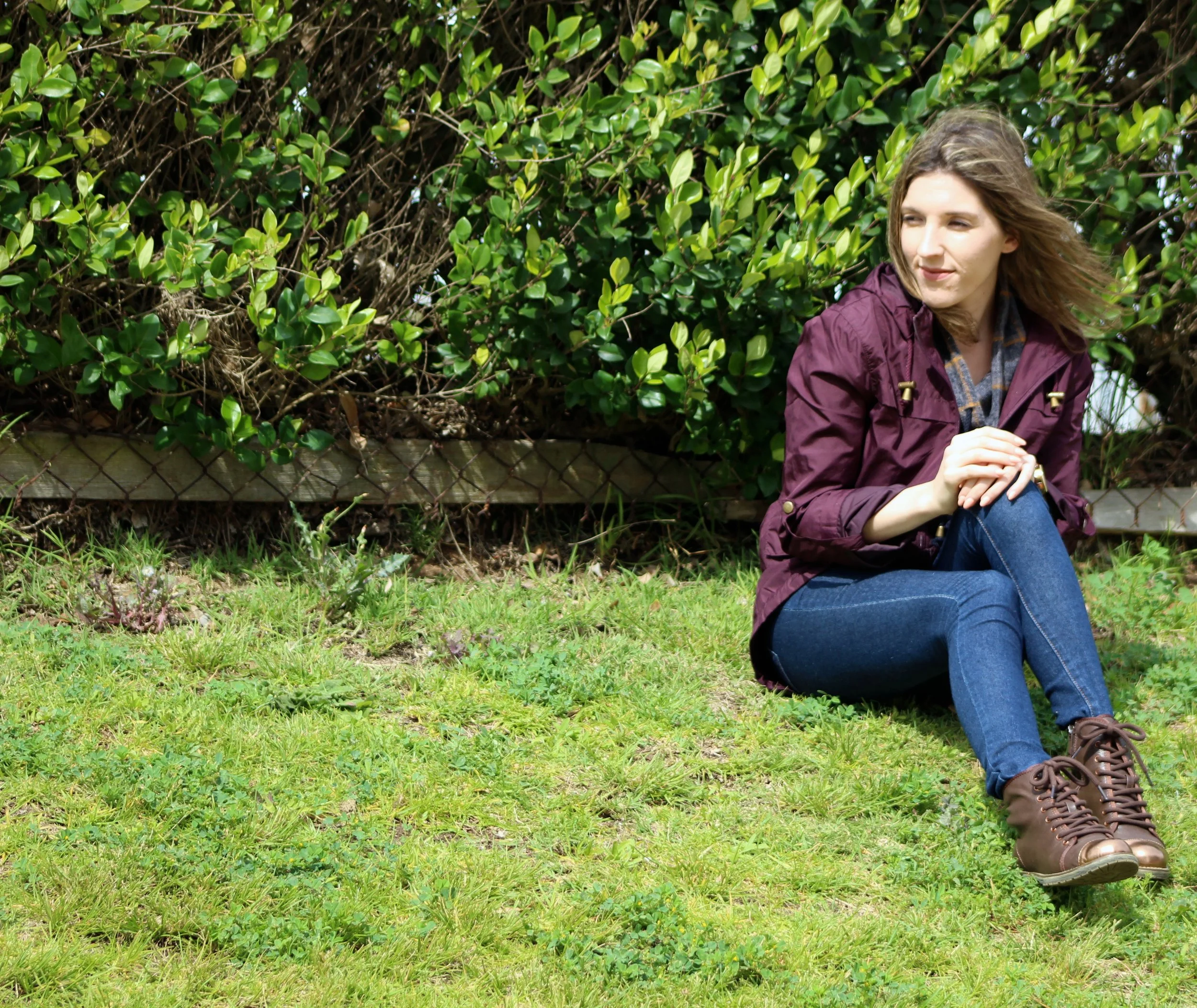 Jacket : Boohoo // Pullover : Forever 21, similar here // Jeans : Forever 21 // Boots : old, similar here // Purse : Banana Republic, similar here The last bits of rain have come and gone, it seems. Spring is in full bloom literally! Everywhere I look I see beautiful flowers and growth! Because of the immense amount of rain we received this winter here in Los Angeles, this spring is more vibrant than ever! Although I love what the rain brings, I am a little sad to see it go! This posts outfit is inspired from the last bit of rain we had a few weeks ago. How great is the color of this windbreaker? It is so rich and deep- I love it! It definitely takes the gloom away for me when I wear it, and even better it keeps me and my hair completely dry! But better yet, it is under $20! Another great item to this look are my metallic cap toe boots. The bronzed gold really spices up your average combat boot. Although these are very old, I found similar ones here . They are not lace up, but boy are they cute! I then paired one of my favorite plaid pieces to keep me warm under it all. I love plaid, in every color and design! If you look in my closet, you might say I'm mad for plaid.. LOL. This cowl neck pullover is actually a great piece to add to any wardrobe, it pairs nicely with anything and always scores me compliments! I think we are done with the rain for awhile, so now I am enjoying this beautiful Spring weather! I hope the sun and flowers stay bright! As always, thanks for stopping by and I hope you all have a wonderful Monday! ~ Nicole