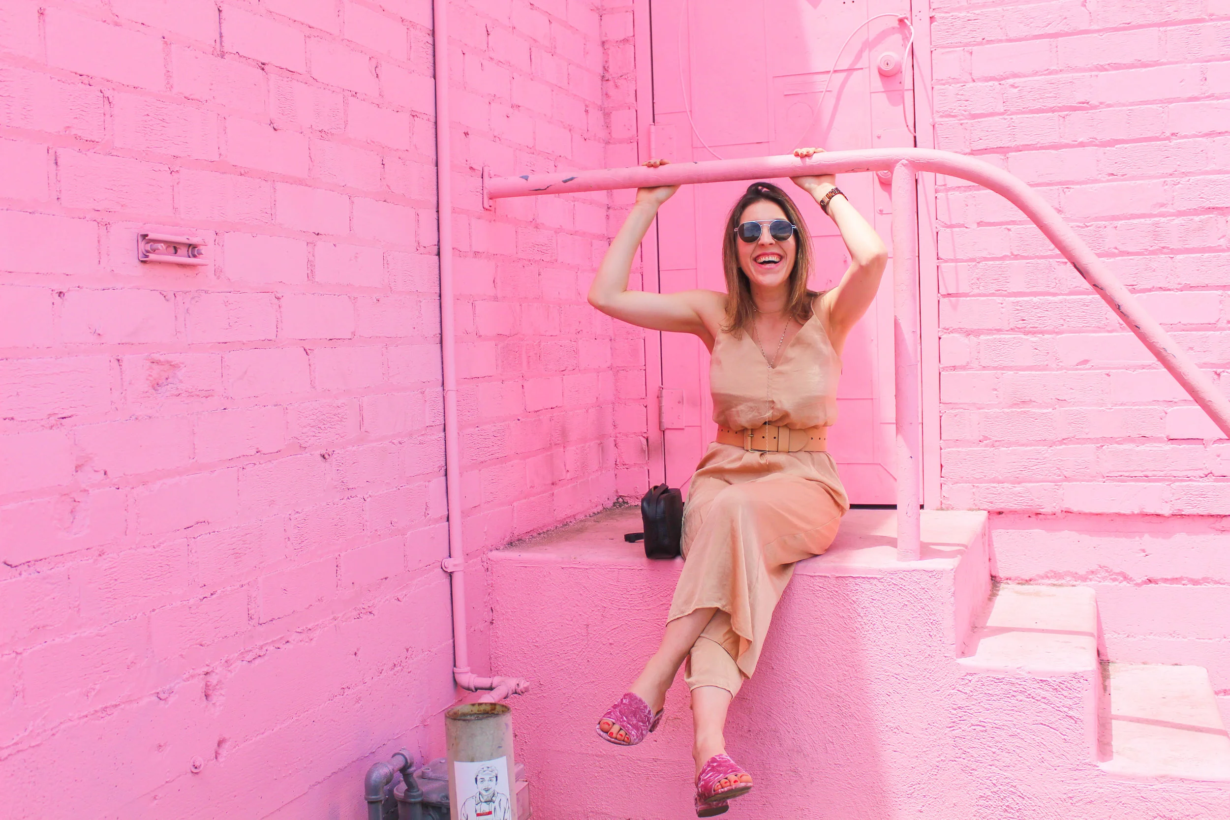 Jumpsuit: One Clothing, similar here // Belt: BR, similar here // Mules: F21 // Bag: J.Crew // Sunnies: Le Specs // Necklaces: F21 // Watch: Michael Kors