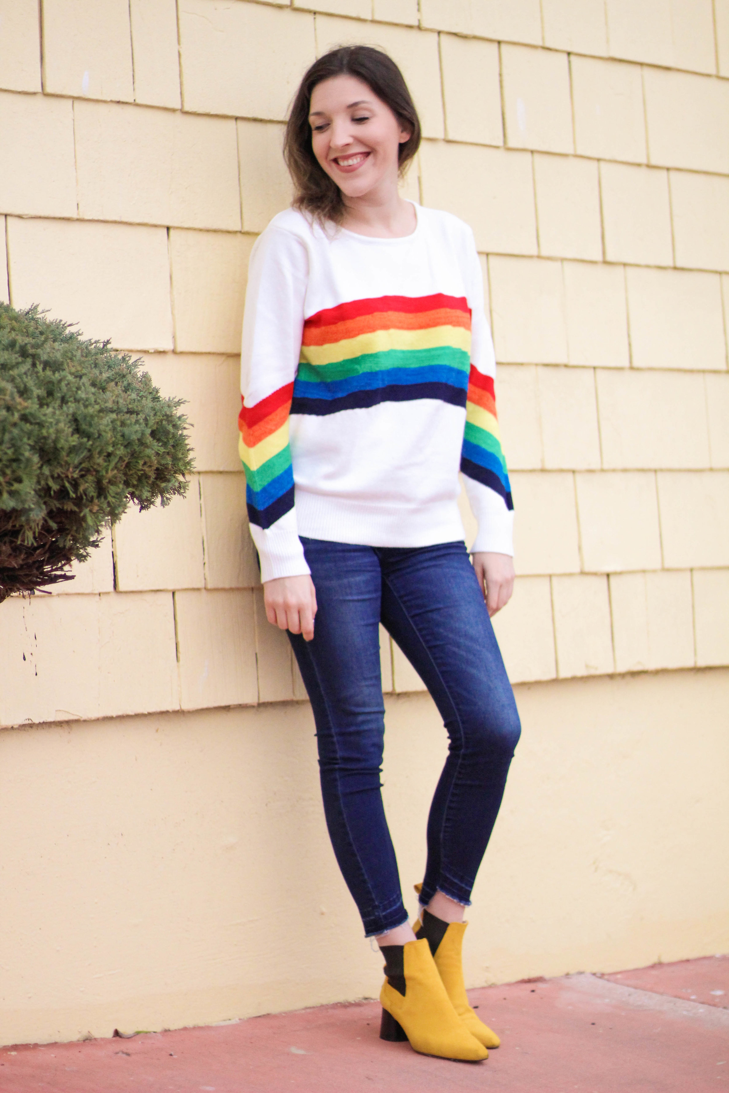 zara rainbow sweater