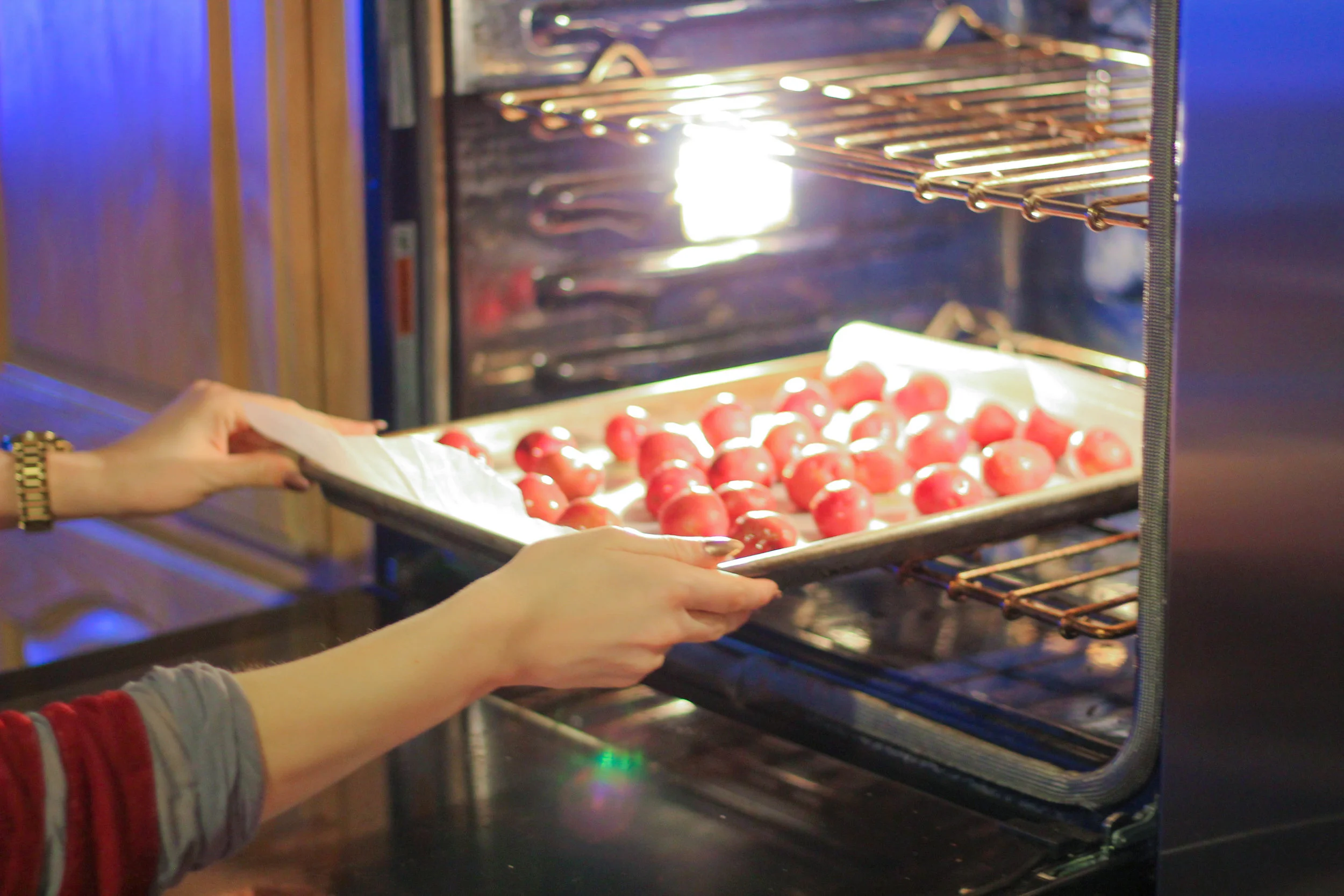 To get potatoes tender, you'll need to cook them whole for 20 minutes in the oven