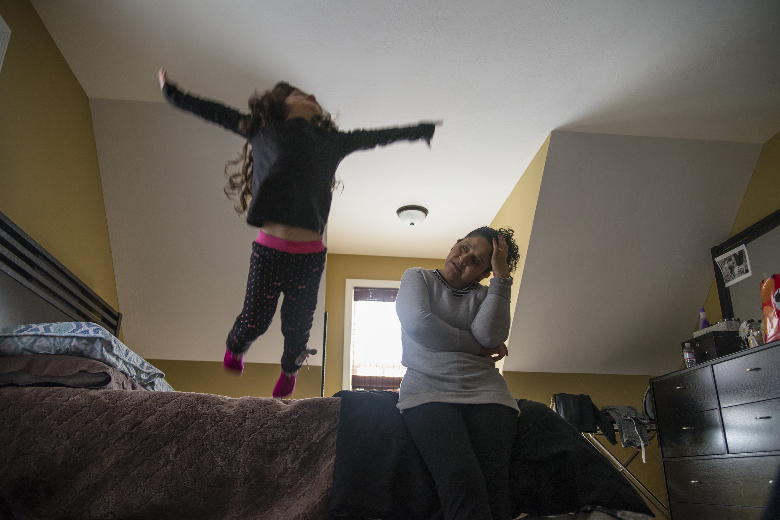 In this photo, Rubi is jumping off the bed and yelling, “Fly, fly away, Tia Iari!” My mother stopped working a couple years back when my stepfather’s business really picked up. During that time, my niece, Rubi, was born. My mother would babysit Rubi while my sister worked. Last September, Rubi began school. Now, my mother spends her time alone at home. I feel like my mother is depressed and I try to keep her happy, but I can’t be there for her all the time – I want to also make my life. I want to shoot, I want to use my work to create change. I just want to get out there and share my work, particularly during these difficult times.