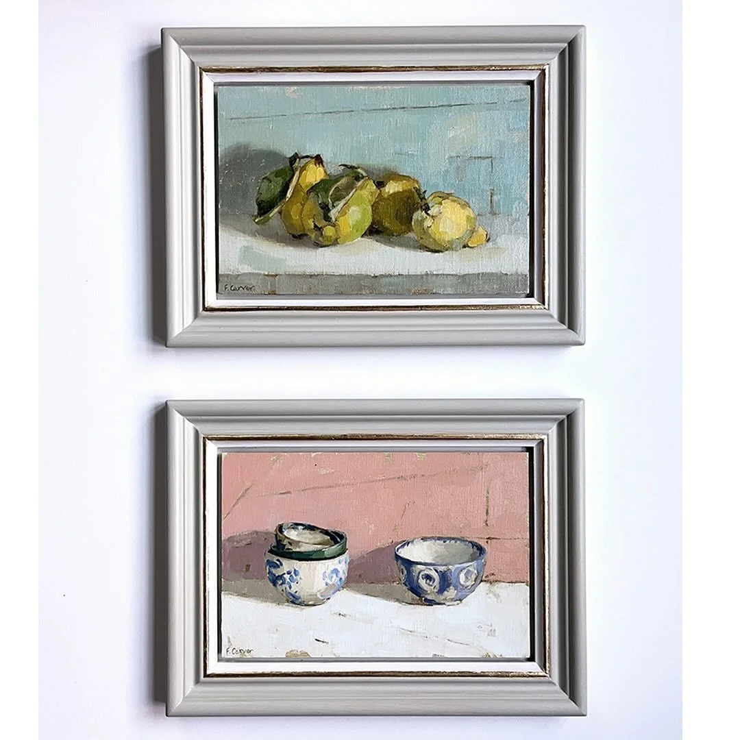 I&rsquo;m really pleased to be exhibiting with British Art Portfolio in their Autumn Exhibition which opens later this week in Guilsborough, Northamptonshire.

Four Autumn Quinces and Four Bowls by a Pink Wall are two of seven paintings I have in the