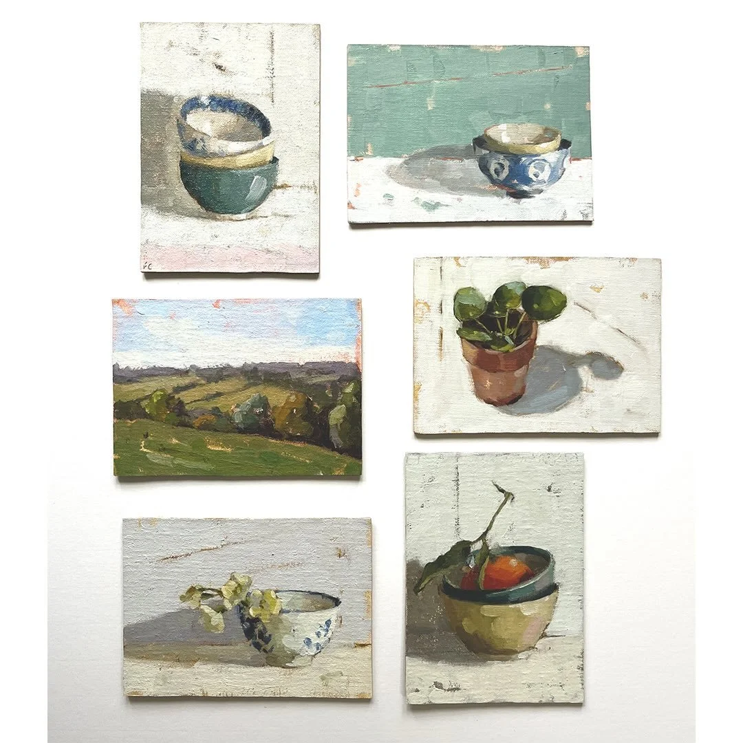 I&rsquo;m so pleased to release my collection of 14 Little Paintings which is now live on my website. 

I&rsquo;ve really enjoyed painting these little still life and landscapes. Each one is a little friend! 

They are all framed and ready to hang so