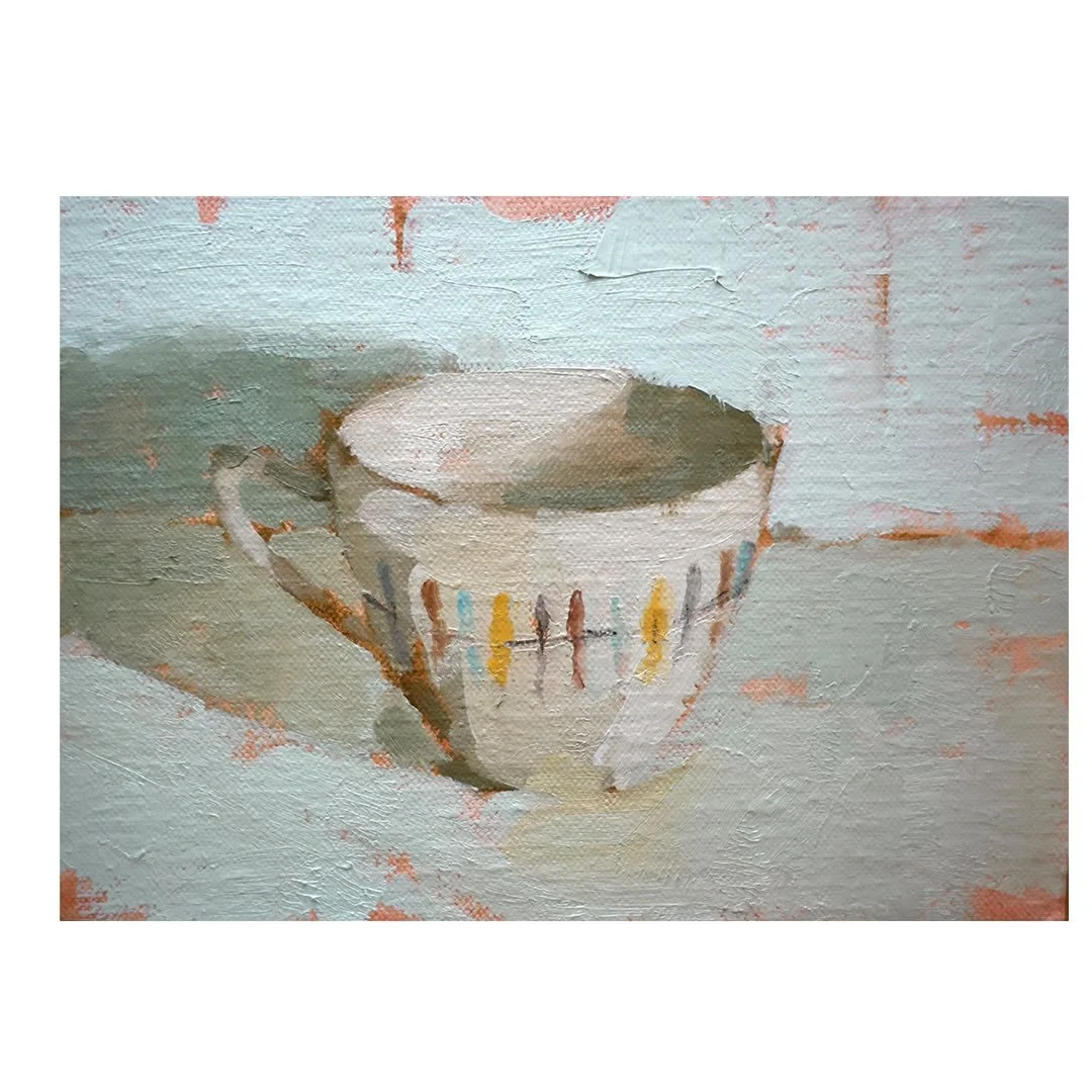 Day 1 #stradaeasel 

I&rsquo;d forgotten how the last thing I feel like doing on New Year&rsquo;s Day is the first painting for the annual Strada Easel Challenge! So, a little still life study of a little cup.

Rusty, tired, and lots of requests to p