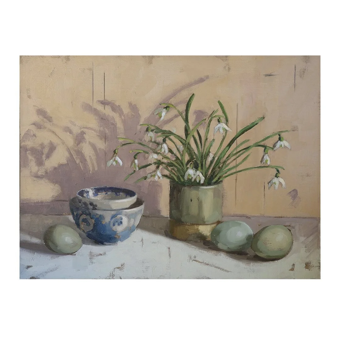 I&rsquo;m delighted to be exhibiting two new paintings with British Art Portfolio in their spring exhibition.  It opens on 9th April (details below) but the work is available now on the British Art Portfolio website.

I painted Blue Eggs on a Quiet D