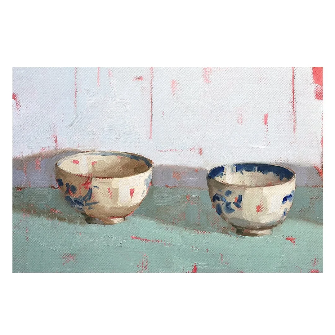 I&rsquo;ve been busy painting for some exhibitions that are coming up later this year so this is my first post for a while. 

This is a detail of a painting I&rsquo;ve been working on this week. I found these little delicate porcelain cups last year.