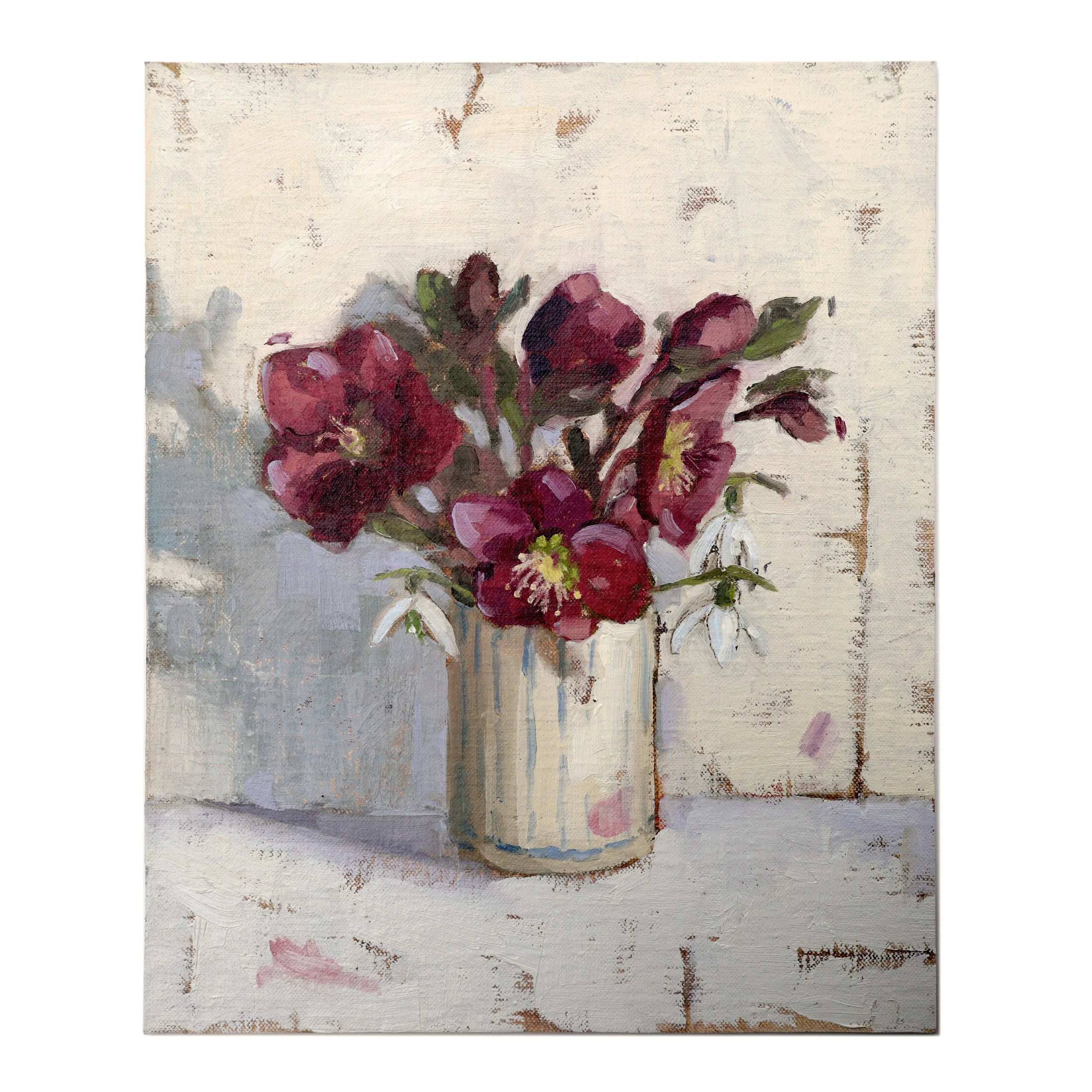 Hellebores in a Striped Pot.jpg