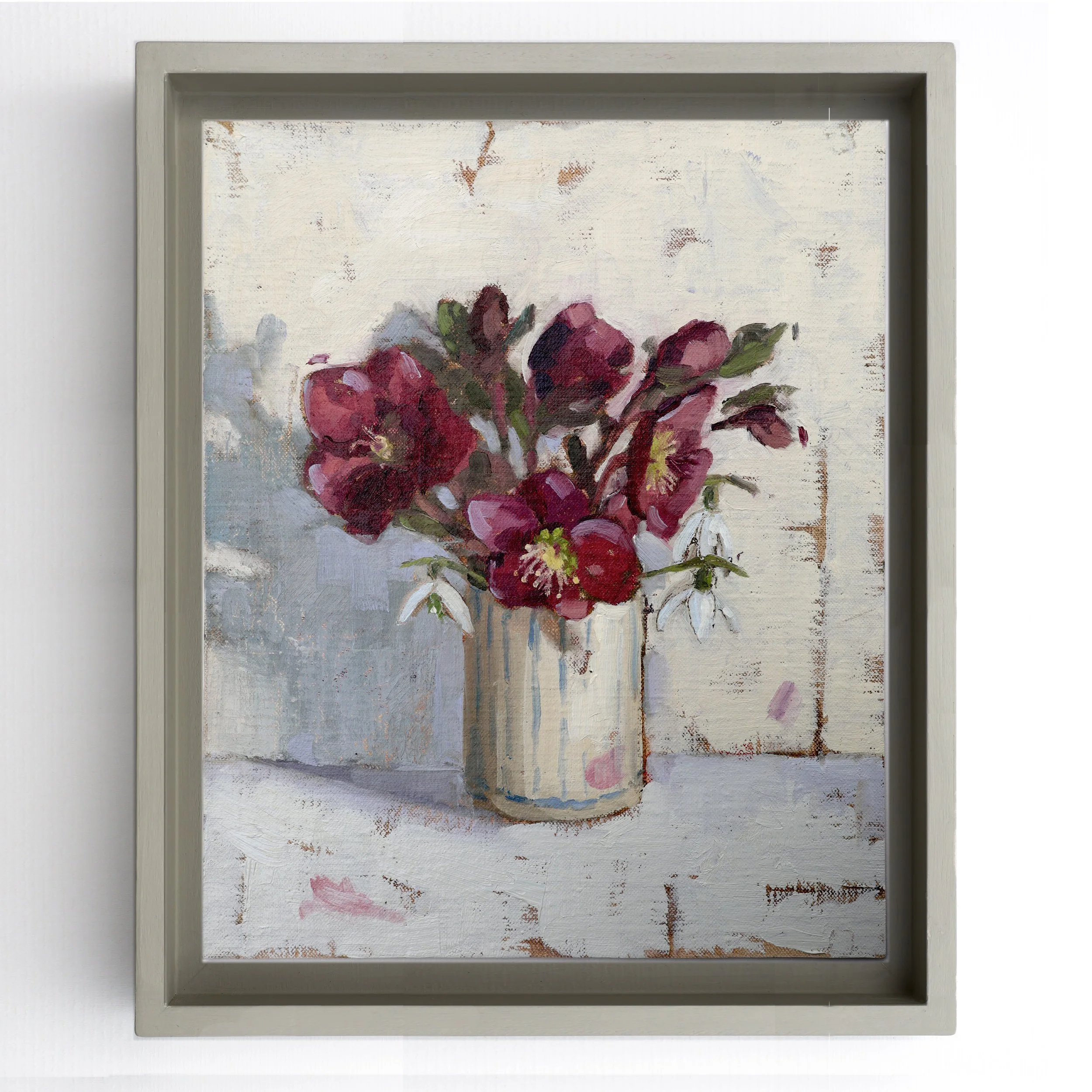 Hellebores and Snowflakes in a Striped Pot.jpg