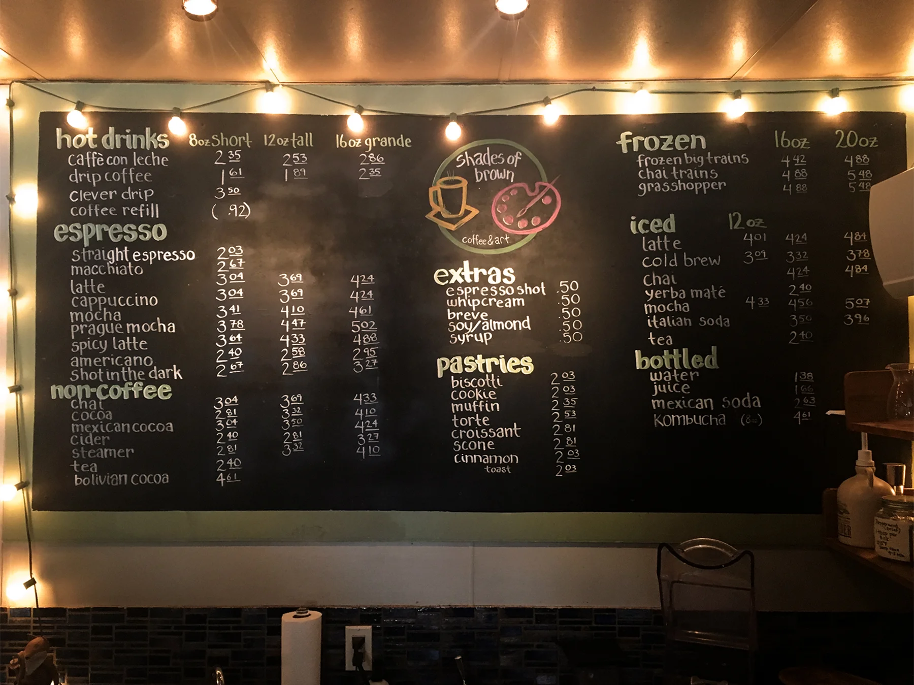 Drink Menu Shades Of Brown