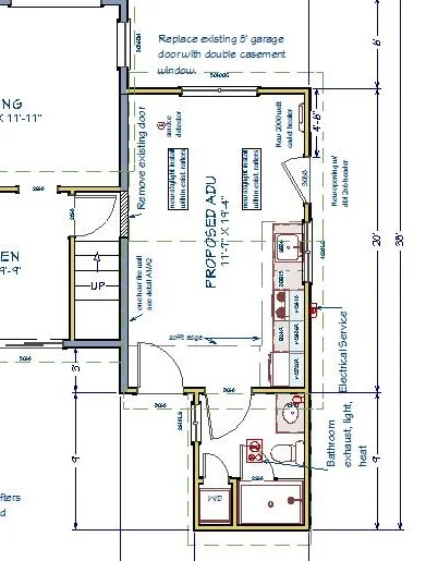 260 sqft garage conversion ADU