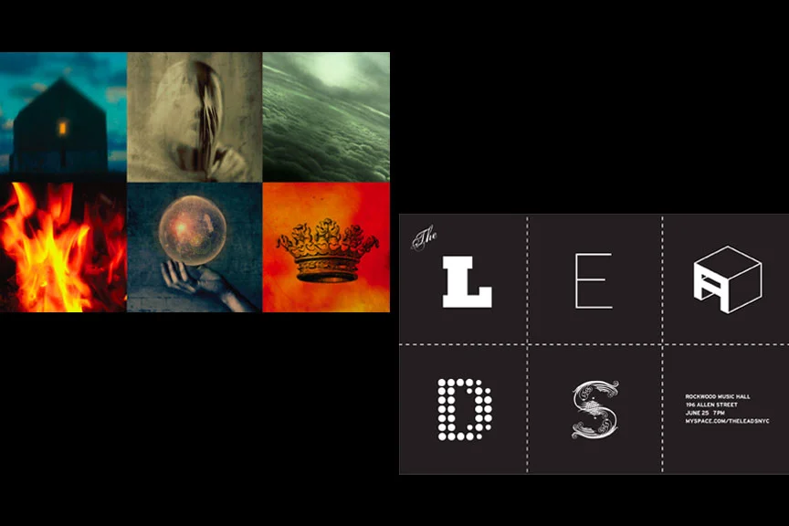 Postcard (front + back)  |  The Leads, band