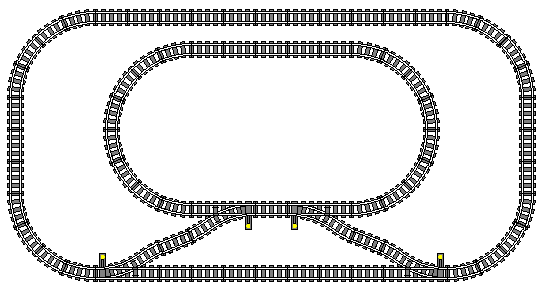 LEGO pieces  train straight track crossover junction cross section flexible