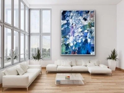 Contemporary art oil painting by emerging artist Monica Shulman. Art for interior design.