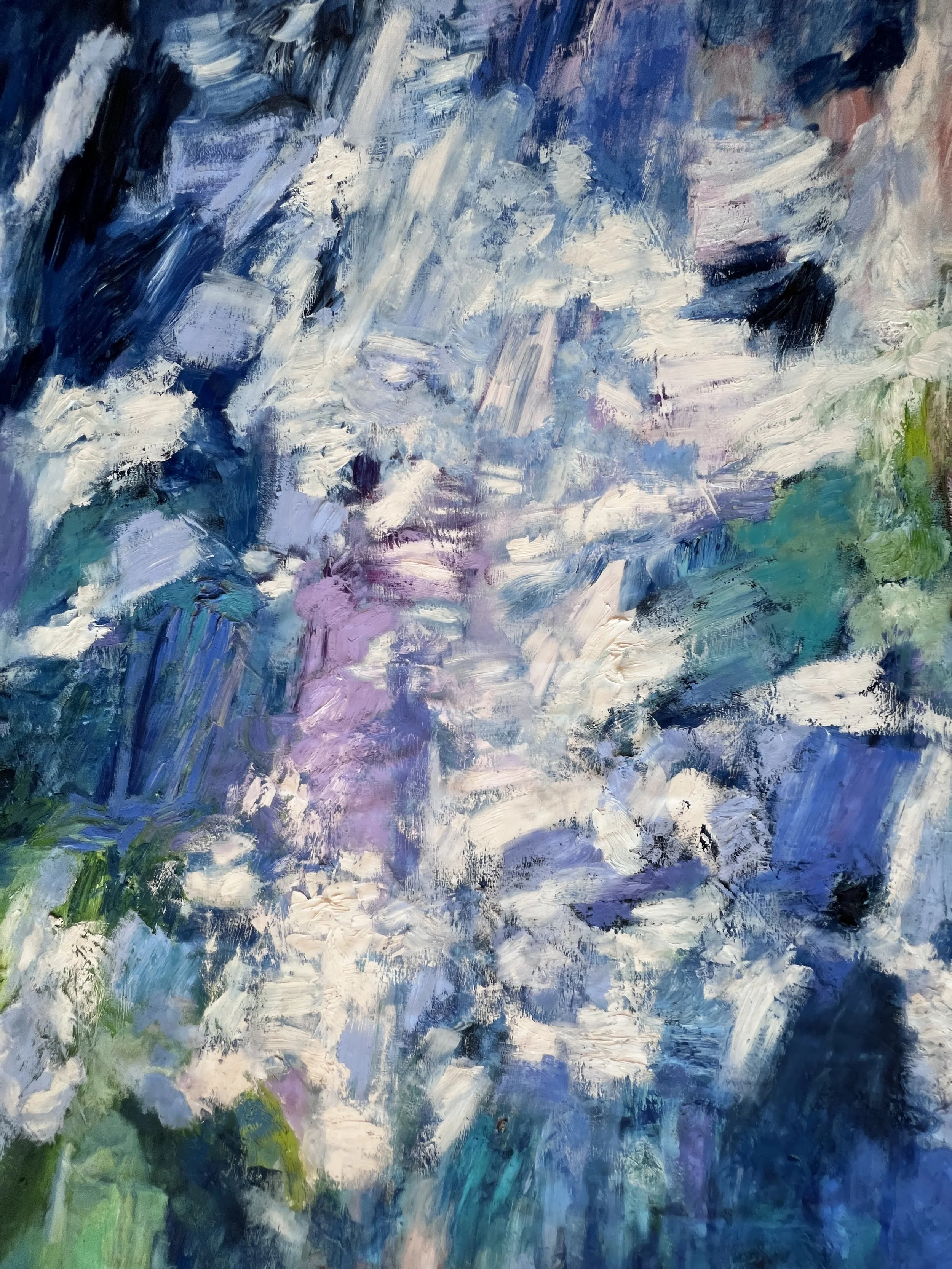 Large format oil painting commission by Monica Shulman.  Contemporary art for sale for interior design.