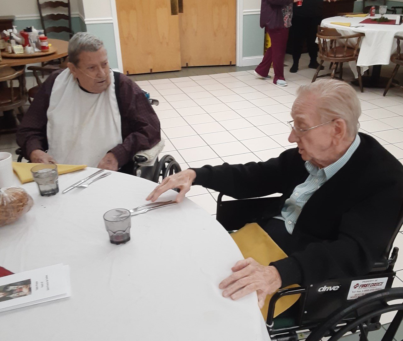 Retired Oblates at Childs celebrate a Feast Day dinner together! 