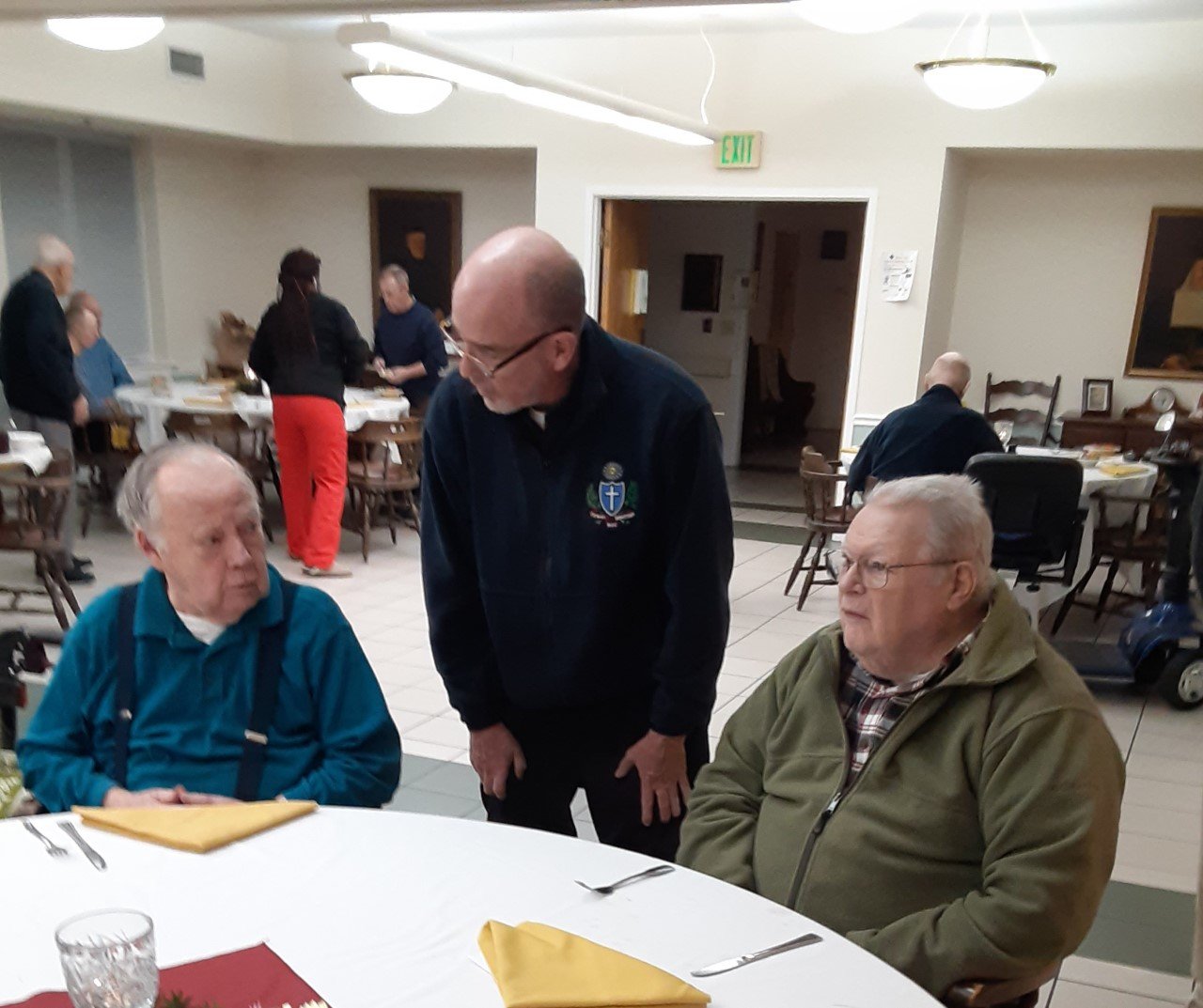 Retired Oblates at Childs celebrate a Feast Day dinner together! 