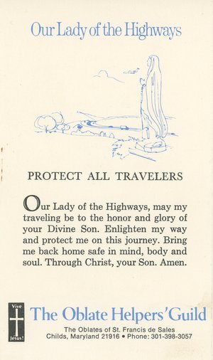  Original Mary's Travelers Prayer Card 