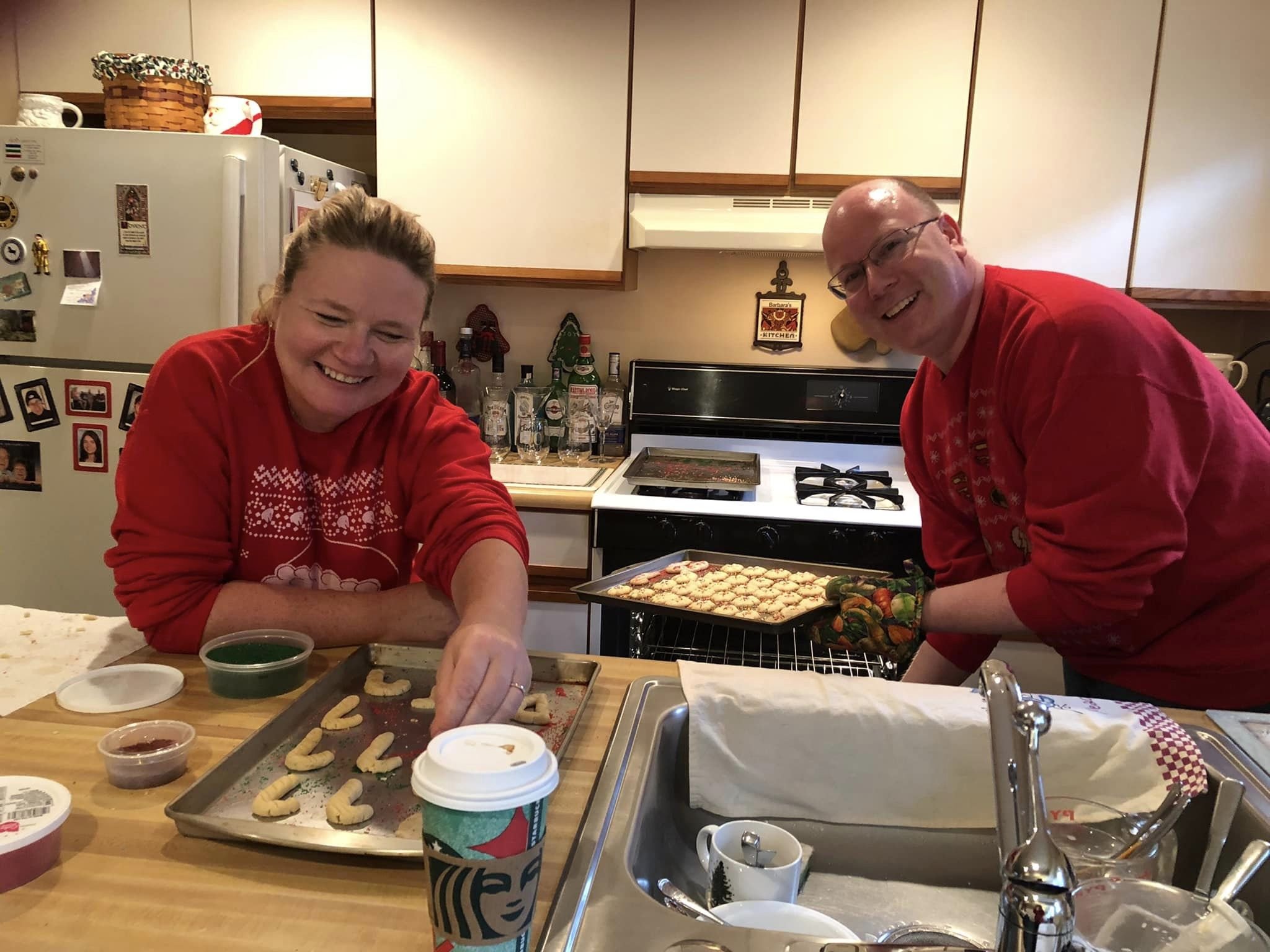  Brother Dan Wisniewski, OSFS, and his sister Janice celebrated their annual Christmas butter cookie baking. 