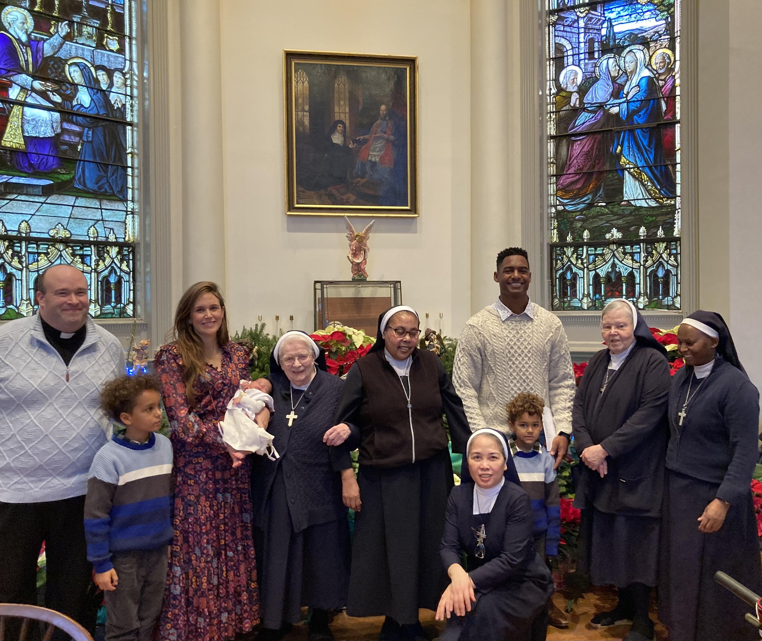  Father Michael Vannicola, OSFS, celebrated Mass with the Visitation Sisters at Georgetown Visitation and baptized Cillian Rose, the daughter of one of his former students.  