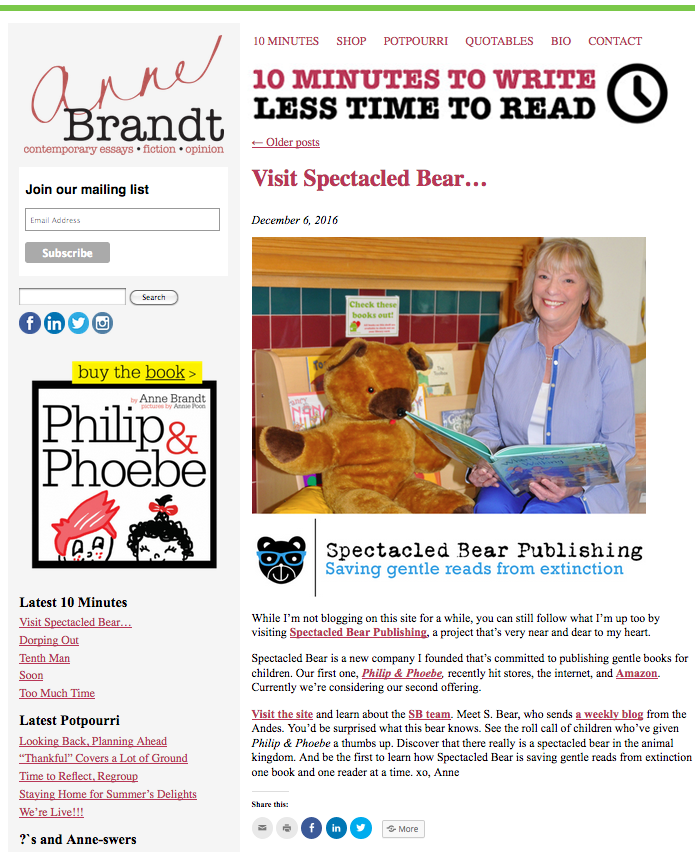 Anne Brandt, Author