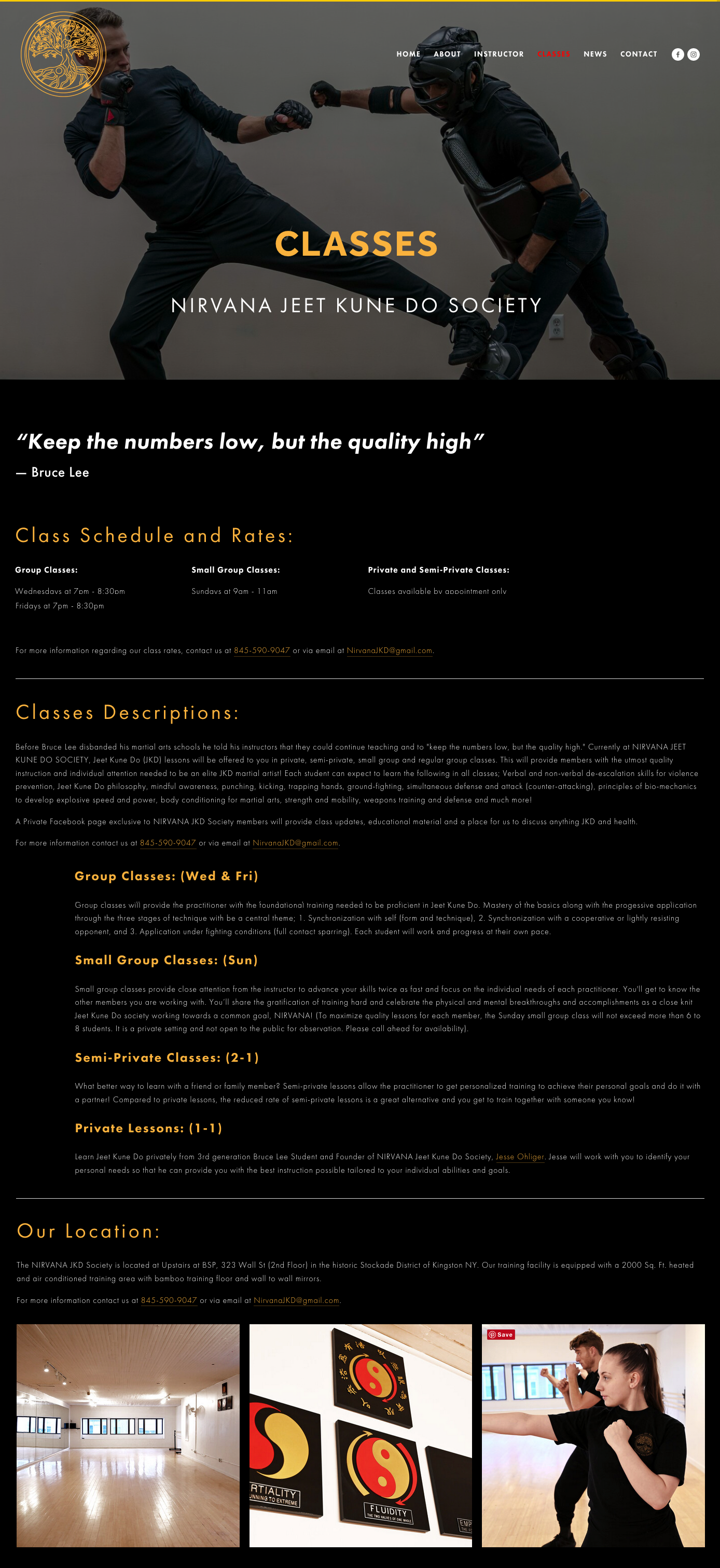  Classes Schedule Page 