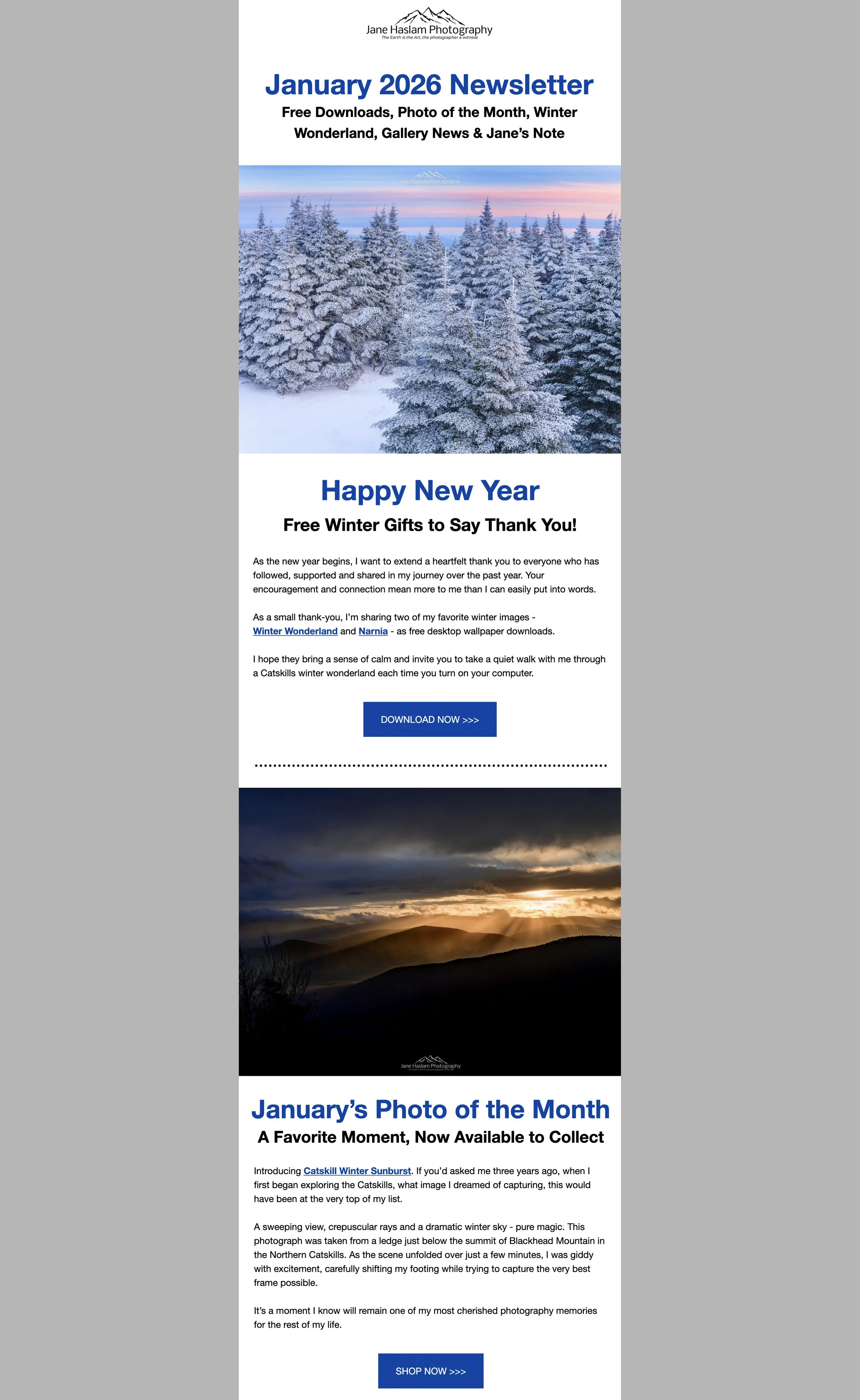  Monthly Email Newsletter 