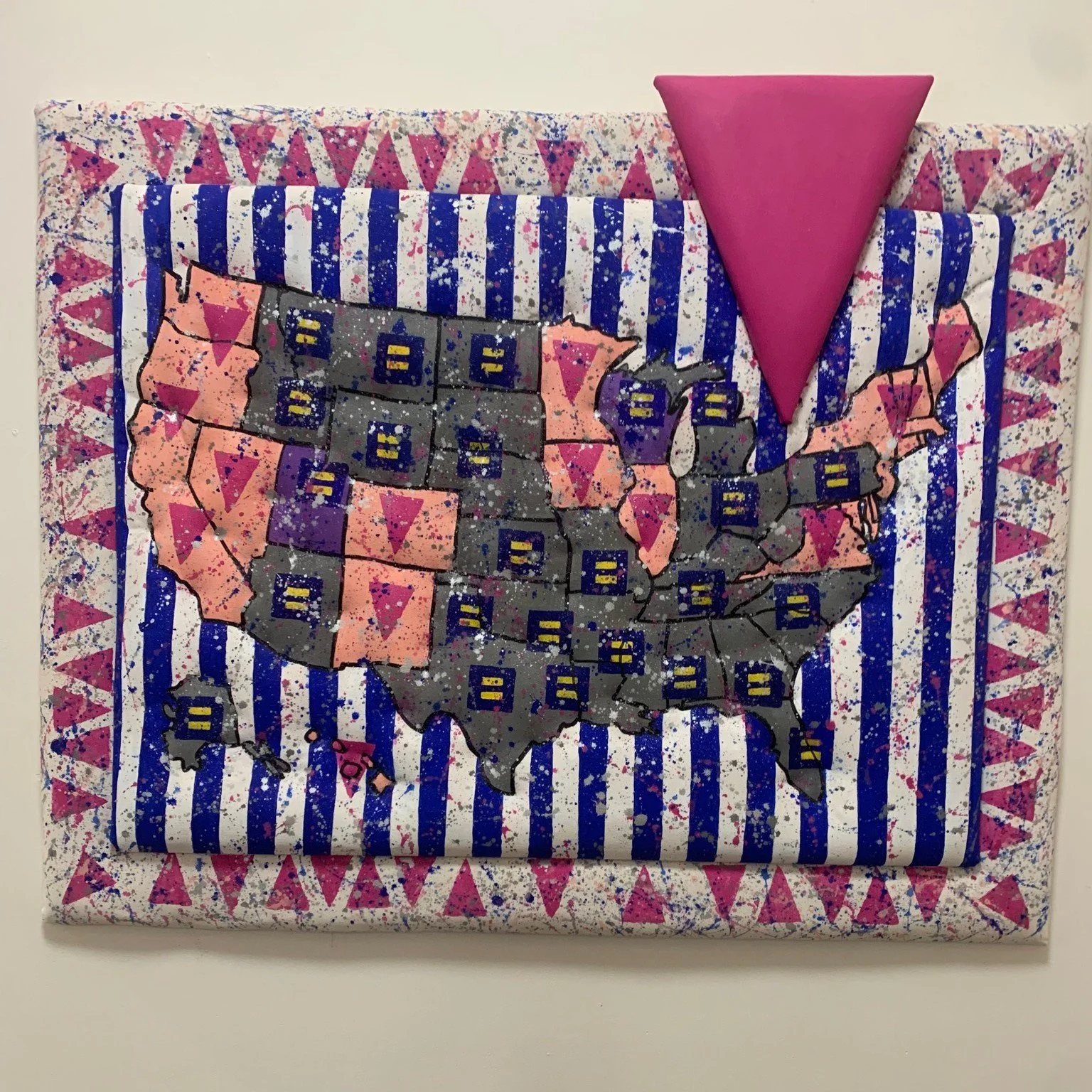 🌈 Happy Pride, friends. I&rsquo;m mesmerized by this puff sculpture painting titled Gay in America by artist @raymondvagg  currently on display at the @lgbtqcenter in Kingston. We&rsquo;ve come a long way, but there&rsquo;s still work to do&hellip; 