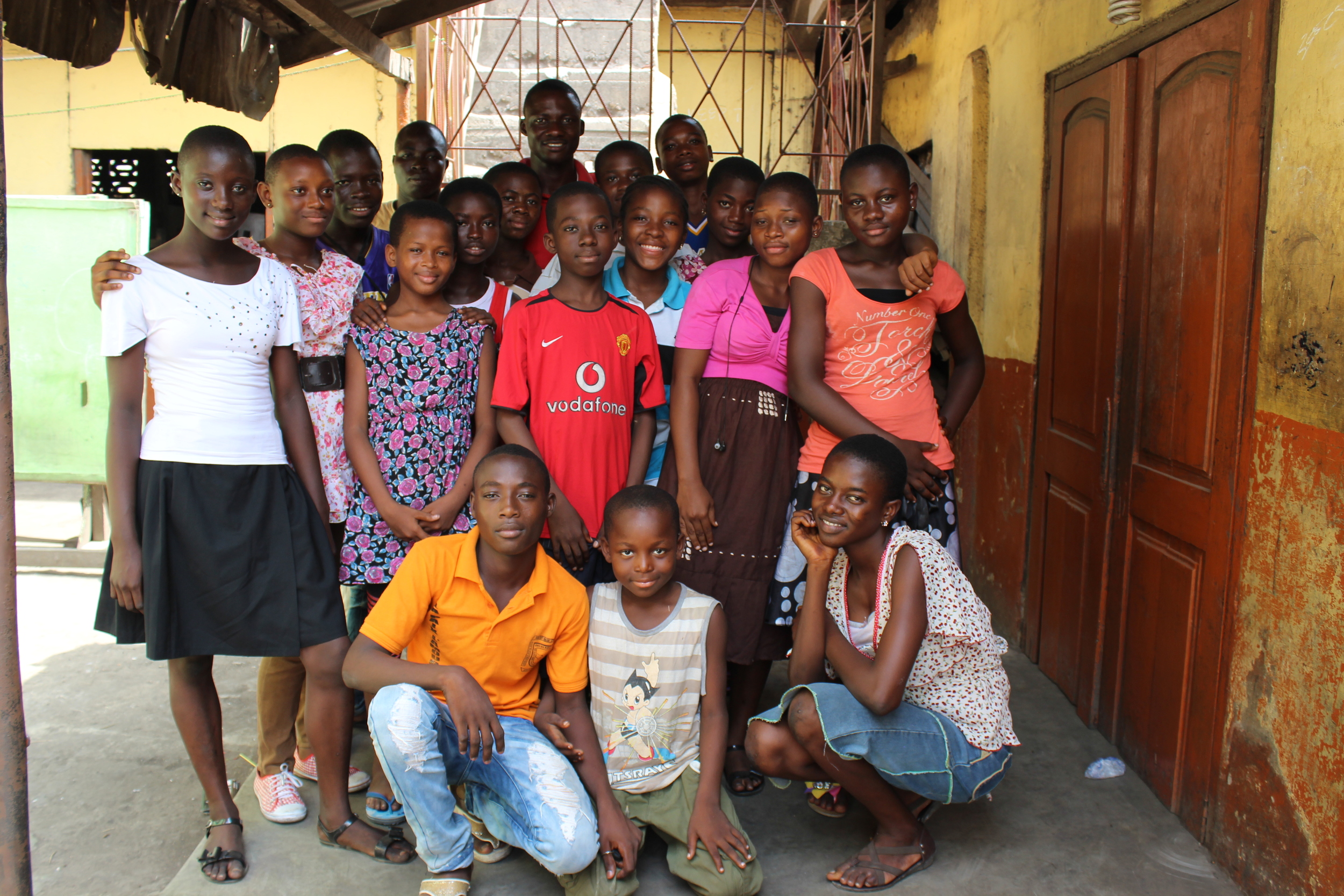 The media club team: (top, left to right) Nkrumah, Lydia, Jacob, Precious, Benedicta, Martha, Emmanuel, GIfty, Soloman, Thomas, Juliet, Vanessa, Mercy,&nbsp;(bottom, left to right) Richmond, Frederick, Hannah.