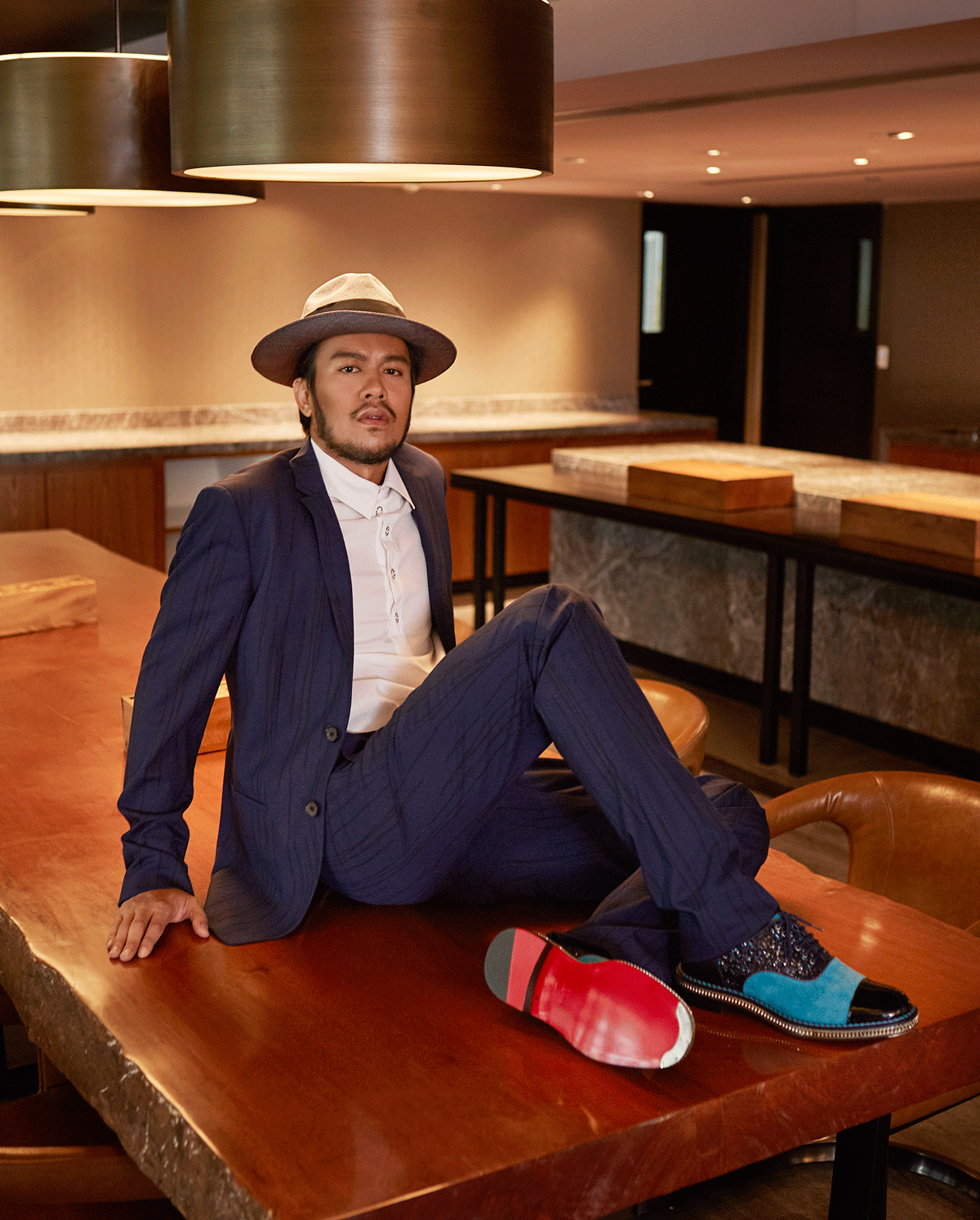 clothes : Calvin Klein Platinum / hat : Famosa Andina / shoes : Christian Louboutin