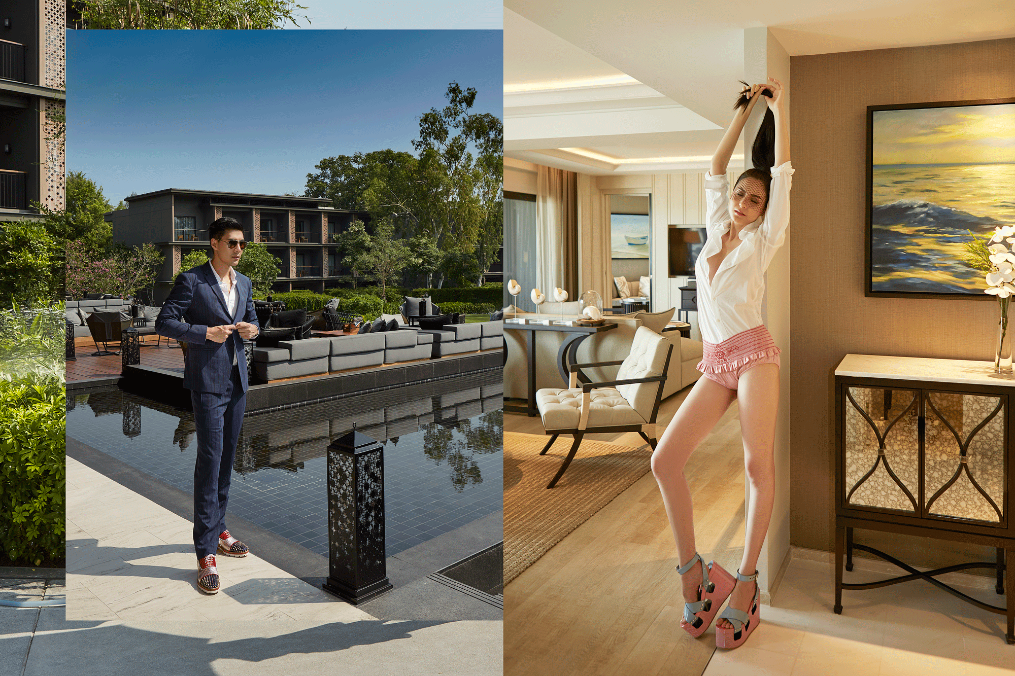 Hua Hin Marriott Resort & Spa Photo: Republic Studio Models : Nachad-Kaviyanat Herrmann @nachad_k Mungkorn-Paphawin Hongkajorn @_mungkorn_ Make up : Chirapas Aphinantan @makeupmasterclass Hair : Keattisak Sukwimut @kim_keattisak Nachad’s Clothes and shoes : MIU MIU Mungkorn’s clothes : Calvin Klein Platinum @Club21thailand Shoes : Christian Louboutin, G floor Central Embassy eyeglasses : Tavat #tavateyewea Hua Hin Marriott Resort & Spa 107/1 Phetkasem Road, Hua Hin, Prachuap Khiri Khan 77110 Thailand Tel +66-32-904 666 www.huahinmarriott.com