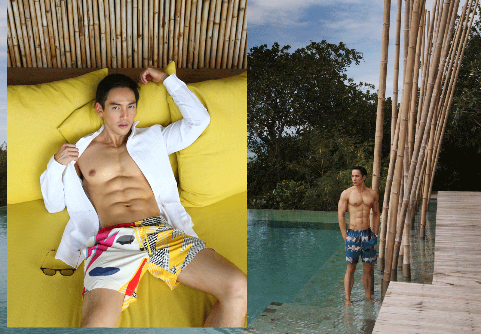 Six Senses Samui Photo: Tu Virapoj Asavajarn Model : Natavut Trivisvavet @joetrivis Shirt : Emporio Armani @club21thailand, Trunks : TIMO Sunglasses : Boston Club SPECIAL THANKS : Bangkok Airways Location : Six Senses Samui 9/10 Moo 5, Baan Plai Laem, Bophut Koh Samui, Suratthani 84320 Thailand T +66 7724 5678 www.sixsenses.com
