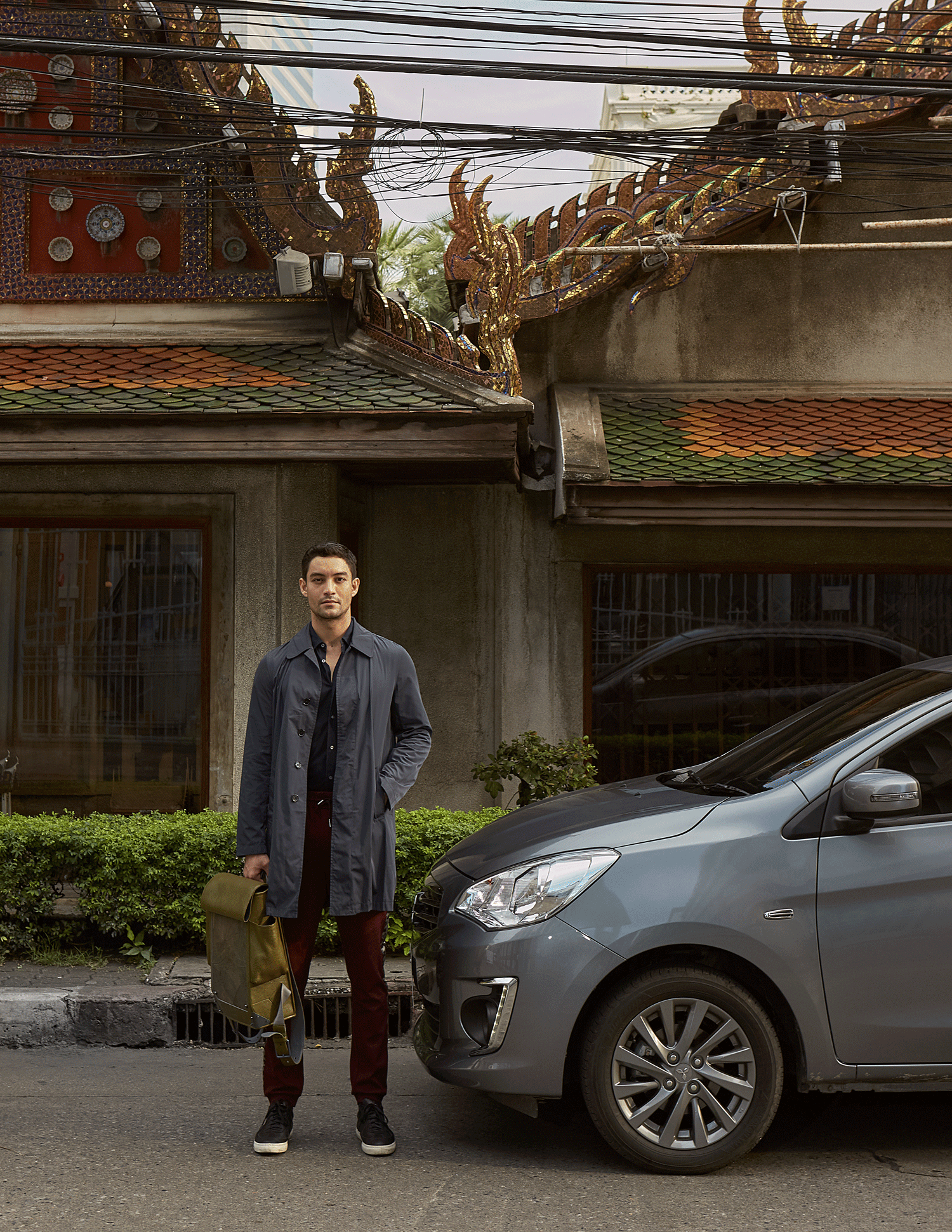 car : Mitsubishi NEW Attrage shirt : Jil Sander / pants : Theatre / bag : FORREST