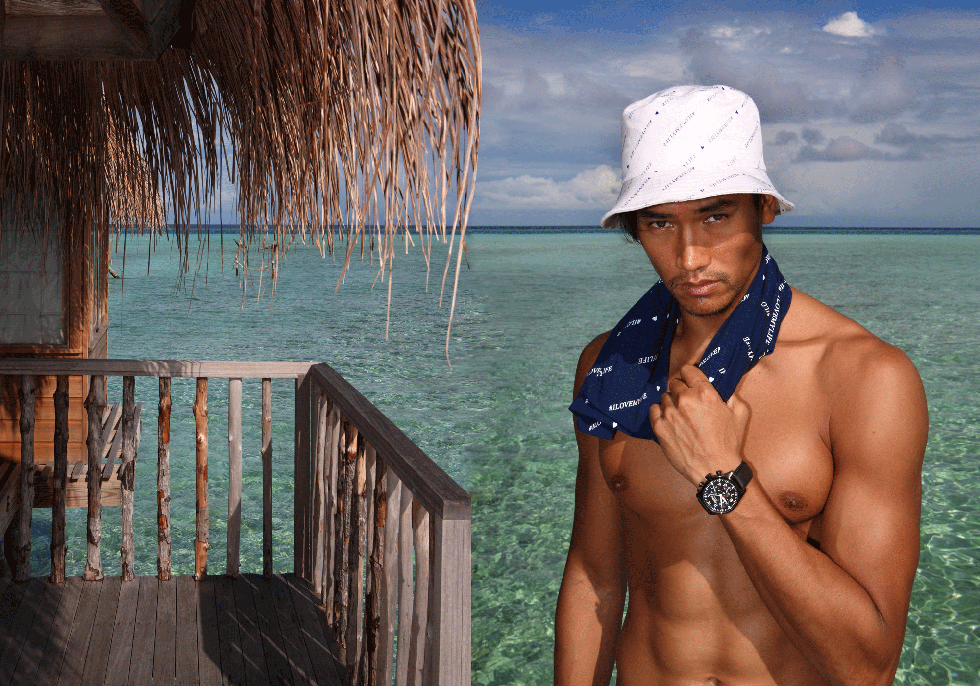 hat and T shirt : Everyday Karmakamet watch : ALPINA STARTIMER PILOT BIG DATE CHRONOGRAPH