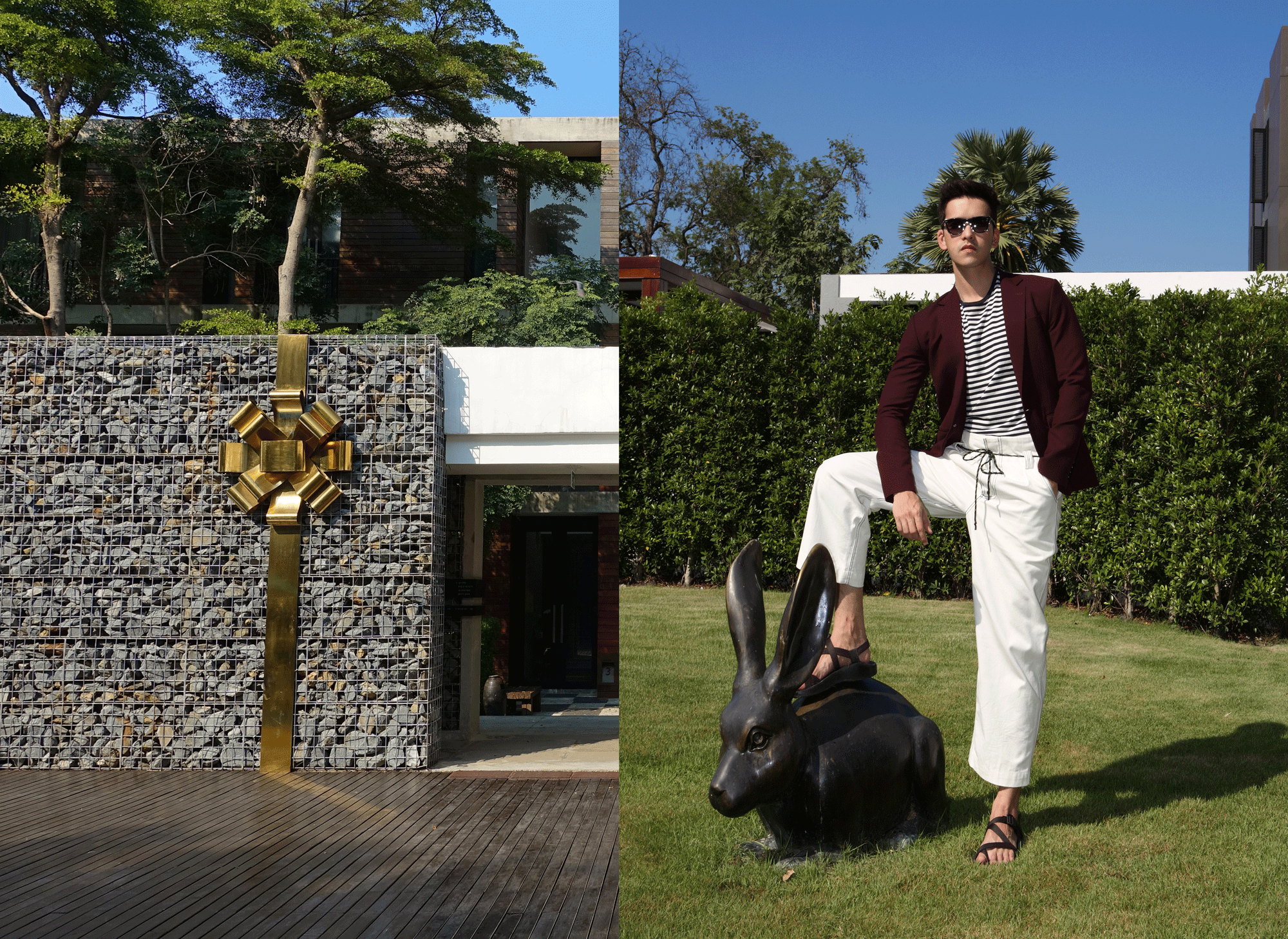 Paul : tshirt : ASAVA / jacket P.MITH / pants : Leisure Projects sunglasses : Blake Kuwahara