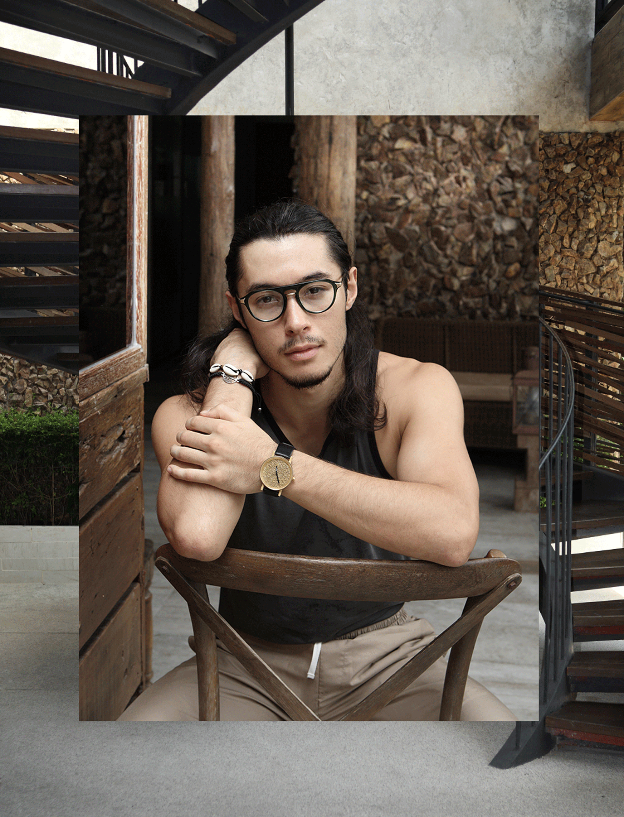 tanktop : NOXX wear /pants : PAINKILLER / watch : FORREST / eyeglasses : Boston Club